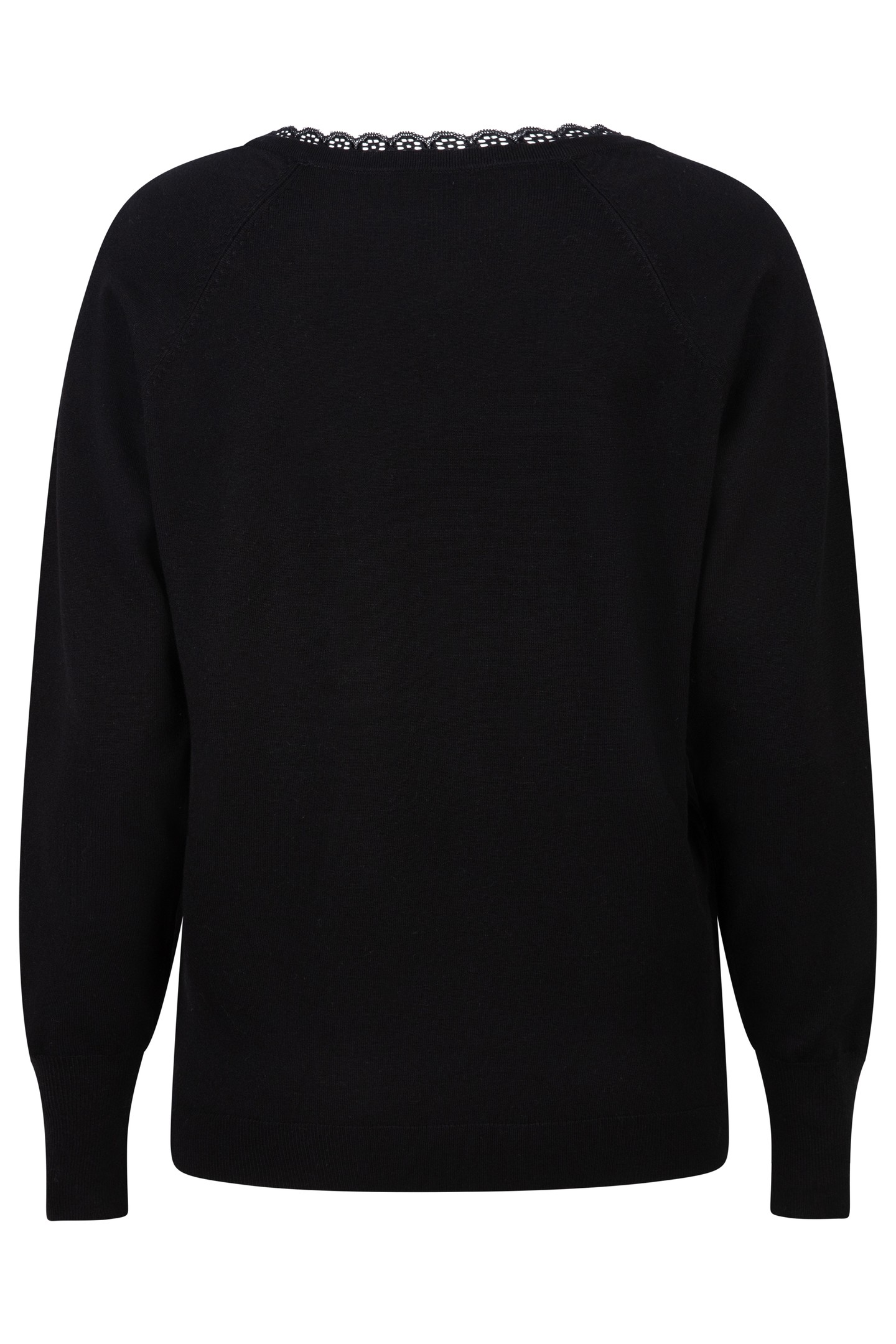 SWEATER V-NECK LACE BLACK 6