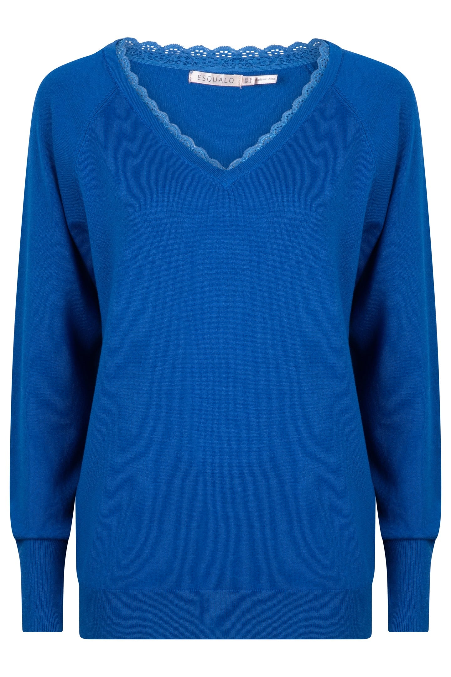 SWEATER V-NECK LACE BLUE 1