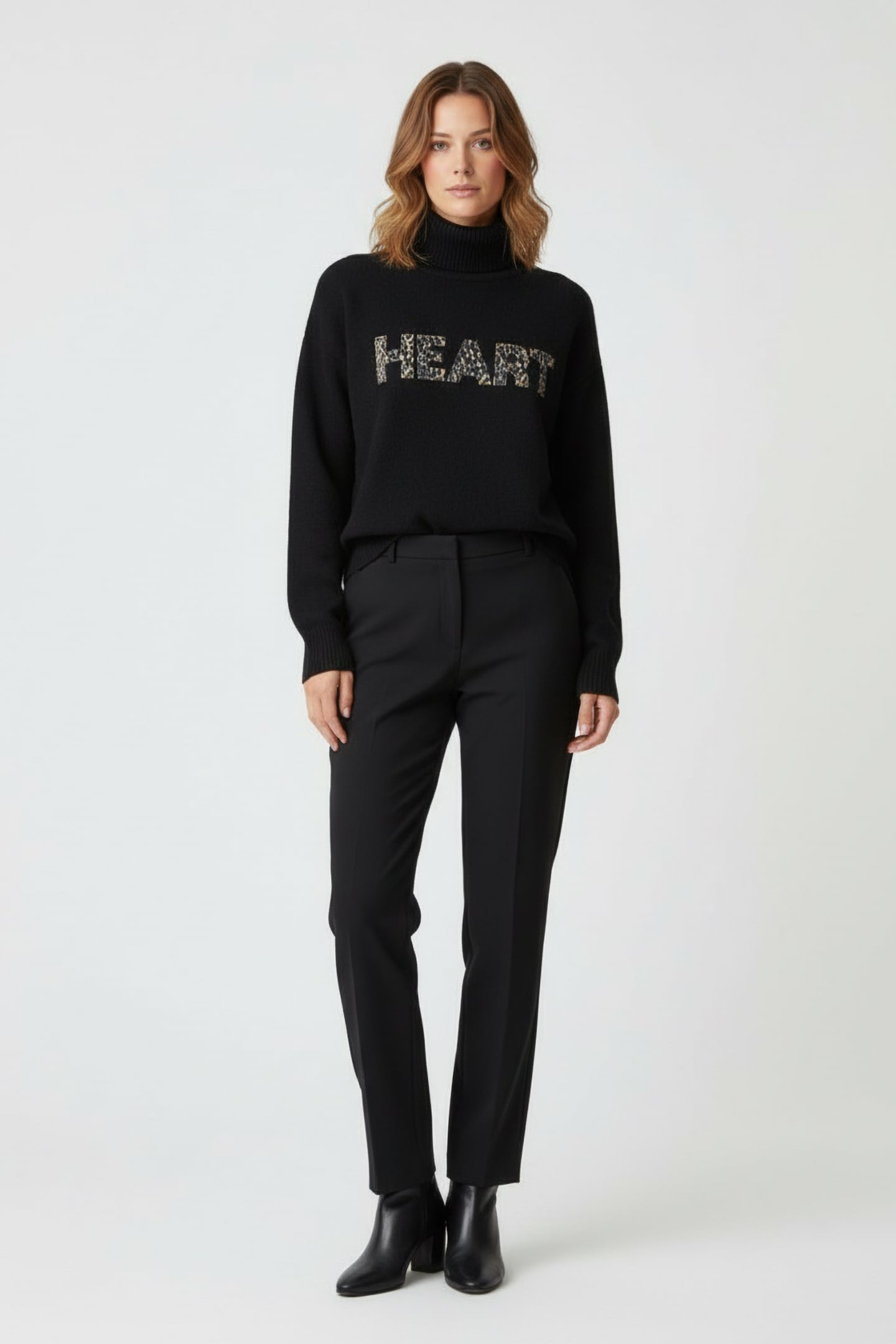 SWEATER LEOPARD “HEART" BLACK 1