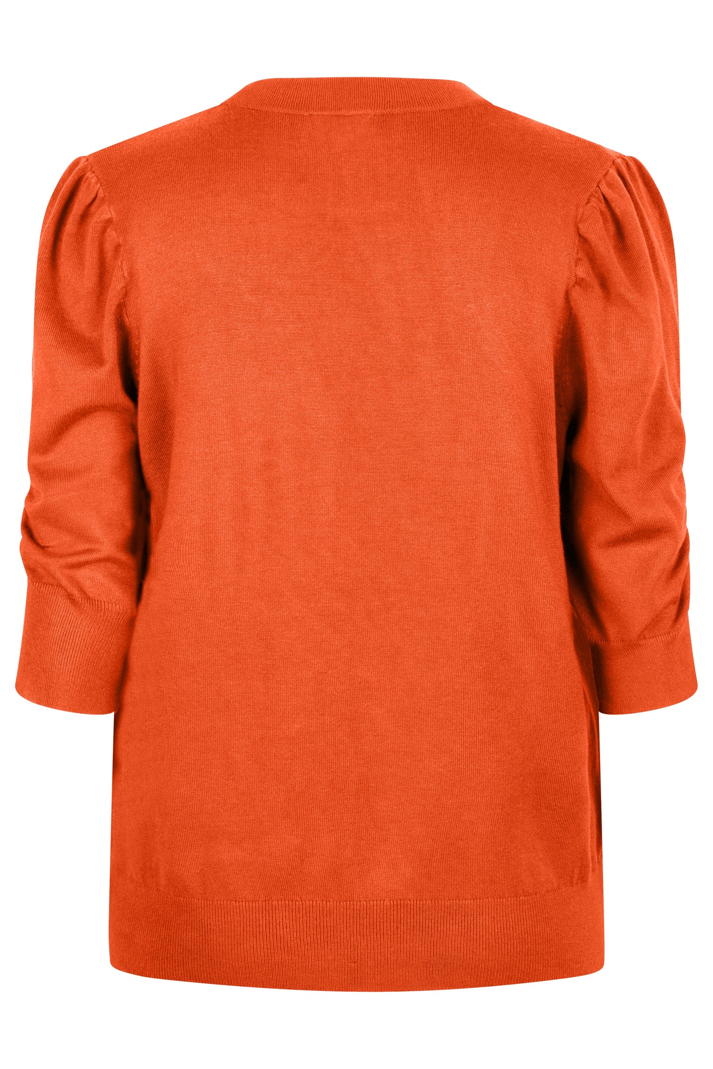 SWEATER SHORT PUFF SLV BASIC KNIT ORANGE 2