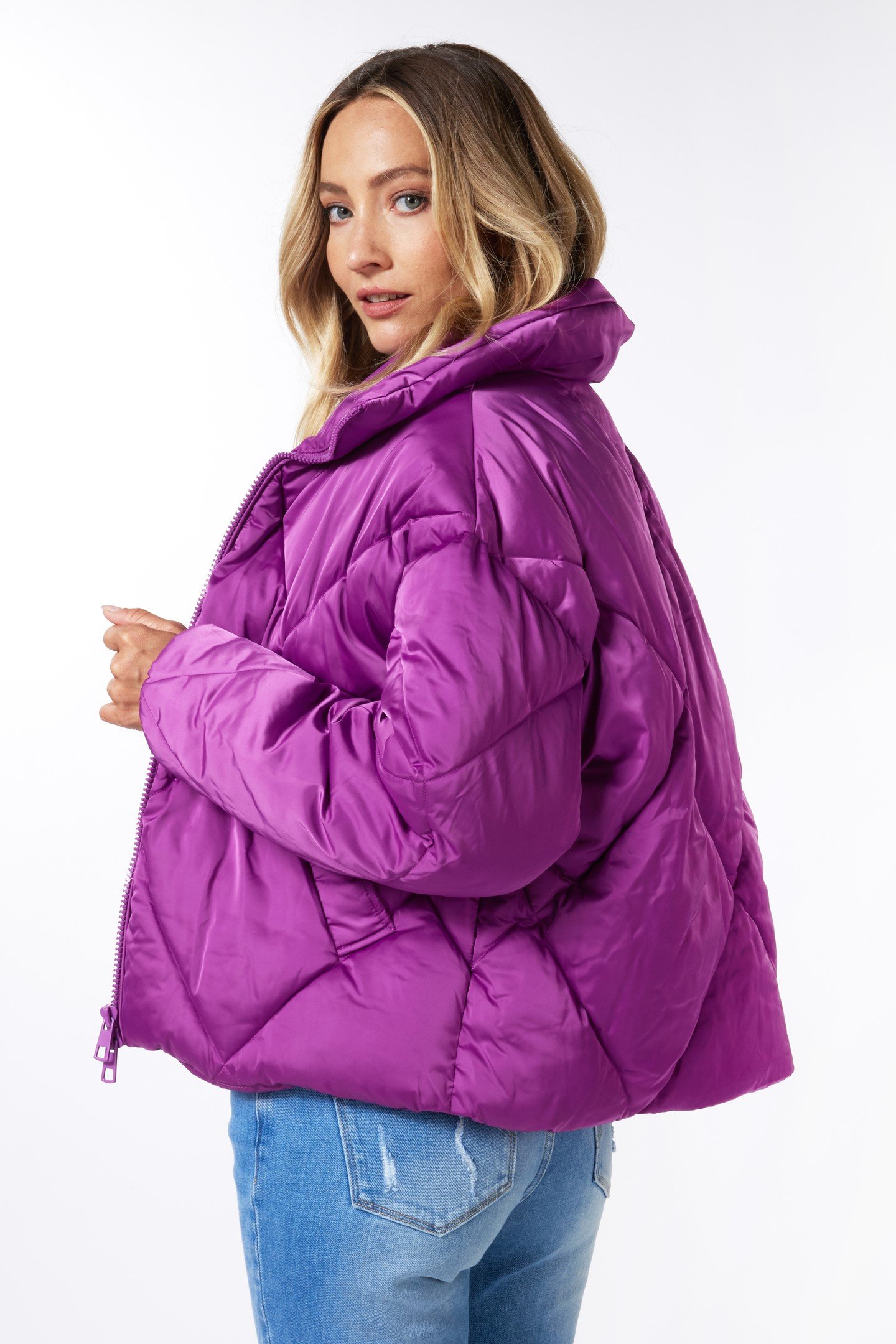 COAT SHORT QUILTED VIOLET 4