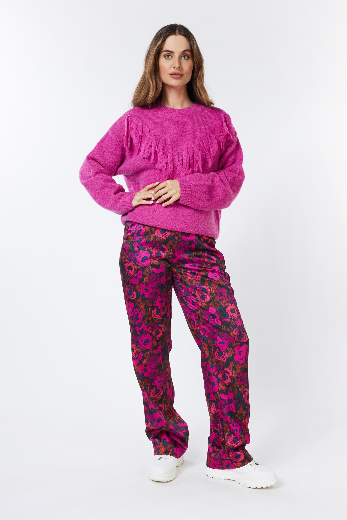 SWEATER FRINGES FUCHSIA 1
