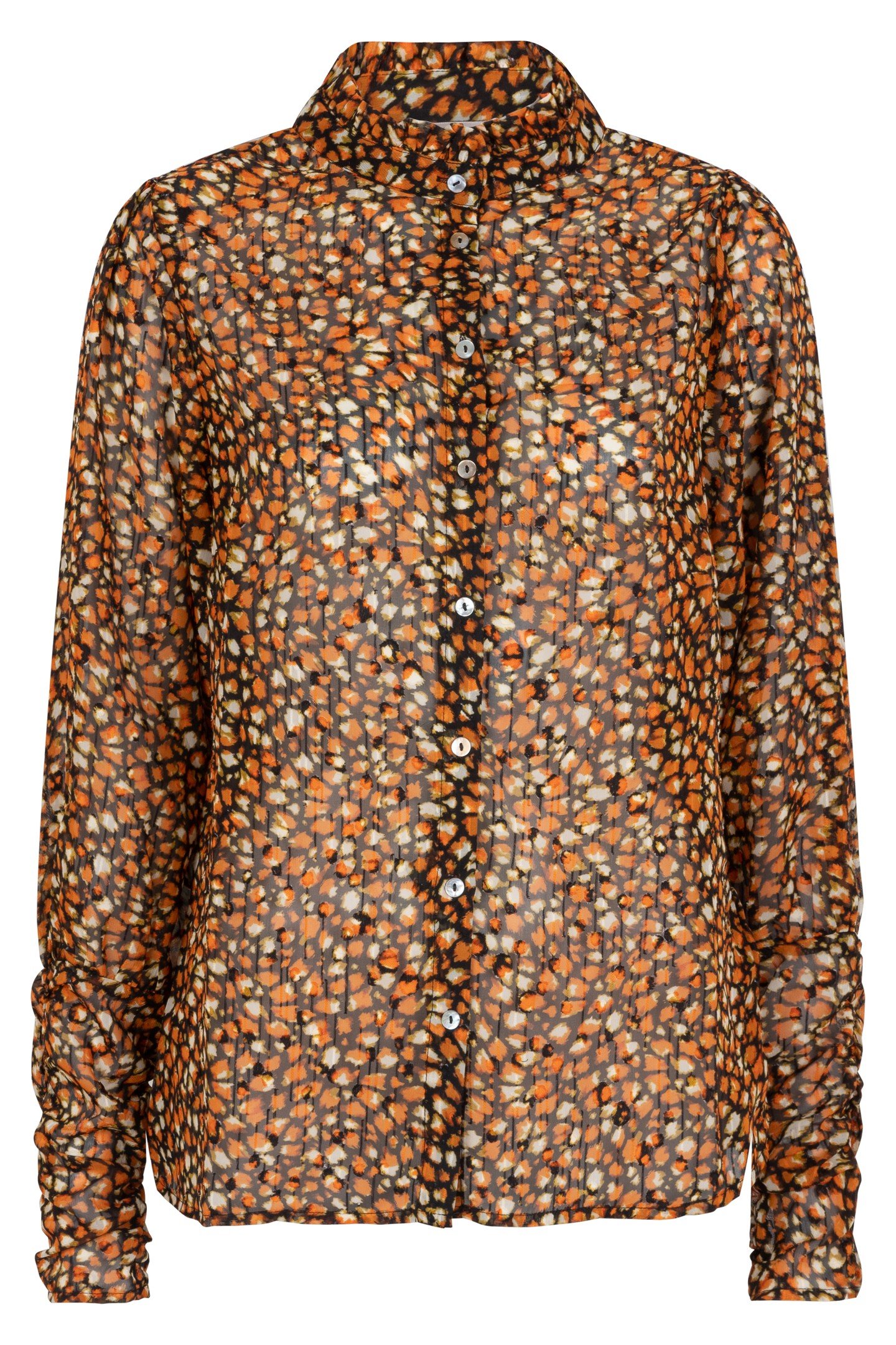 BLOUSE GATHERED CUFFS WILD SKINS PRINT 4