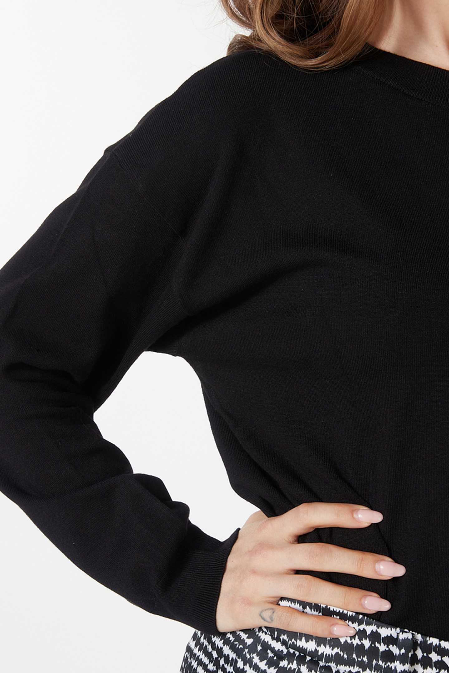 SWEATER BOXY BASIC KNIT BLACK 3
