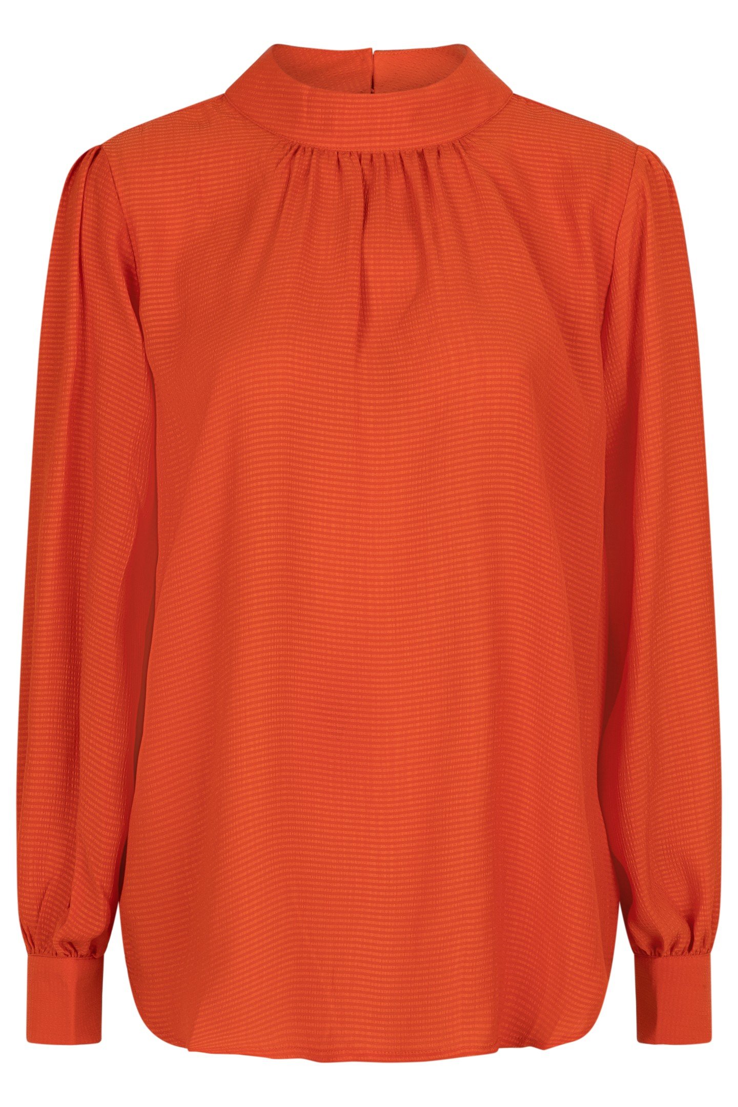 BLOUSE COLLAR GATHERING RED CLAY 4