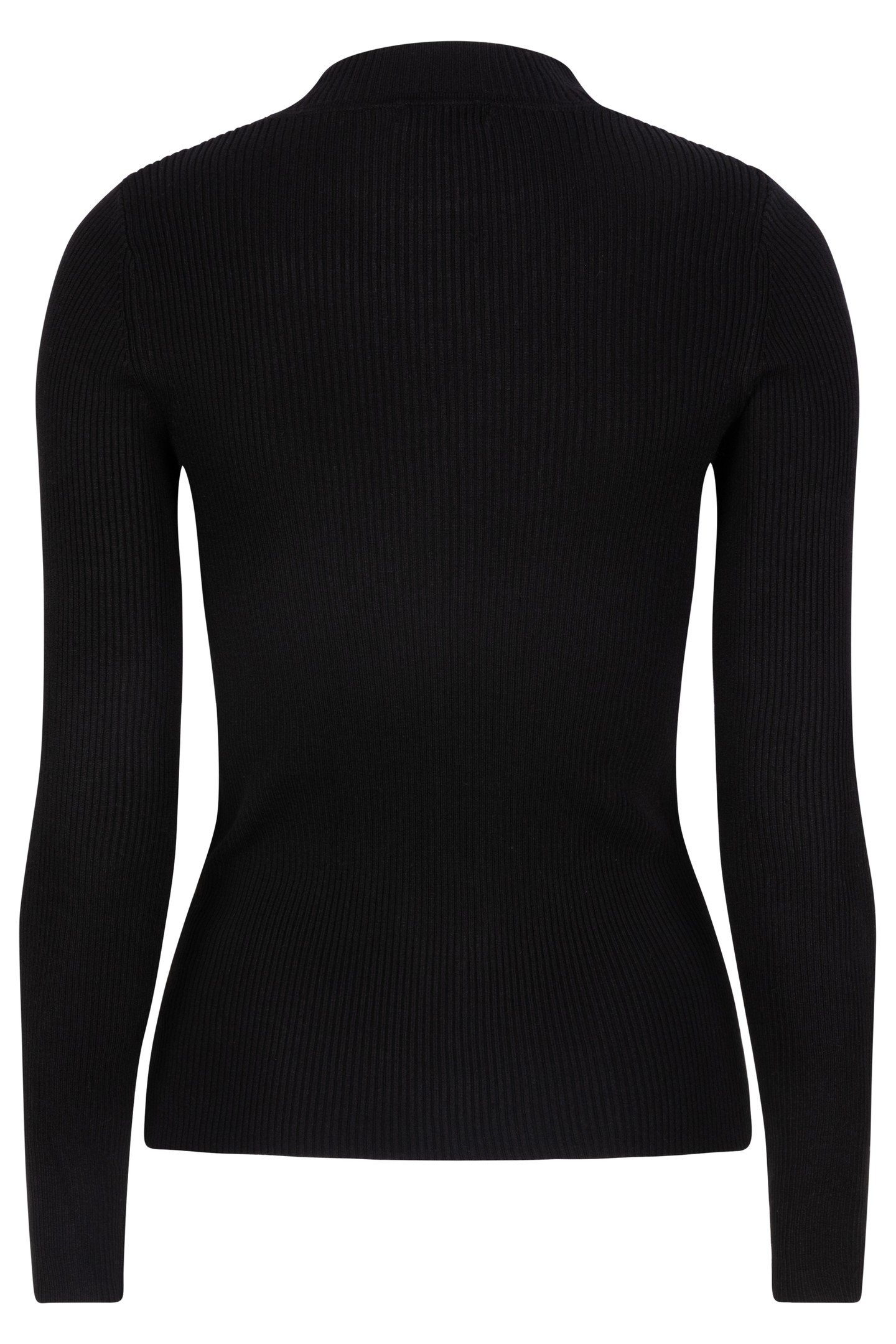 SWEATER TOP FANCY RIB BASIC KNIT BLACK 5