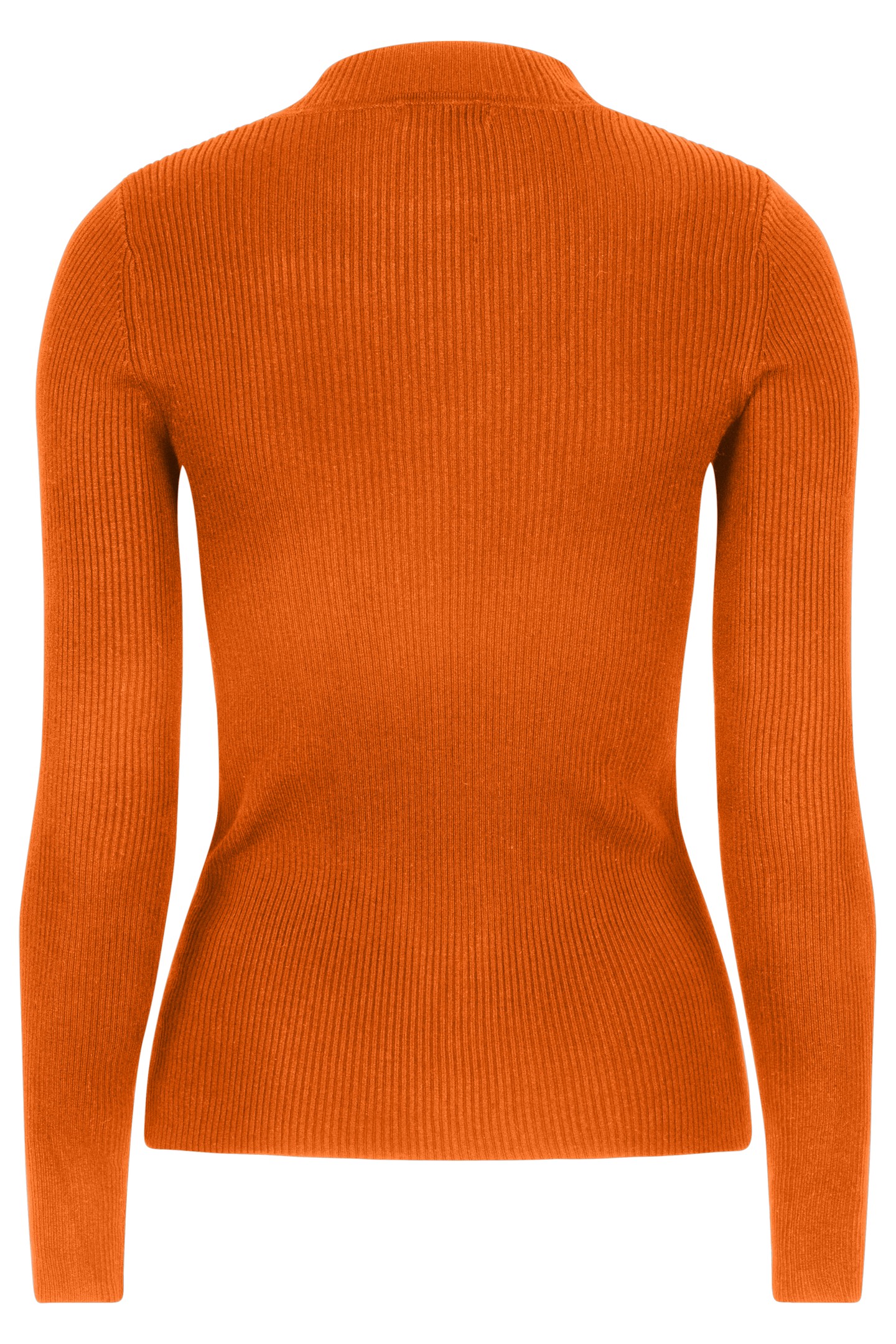 SWEATER TOP FANCY RIB BASIC KNIT PUMPKIN 2
