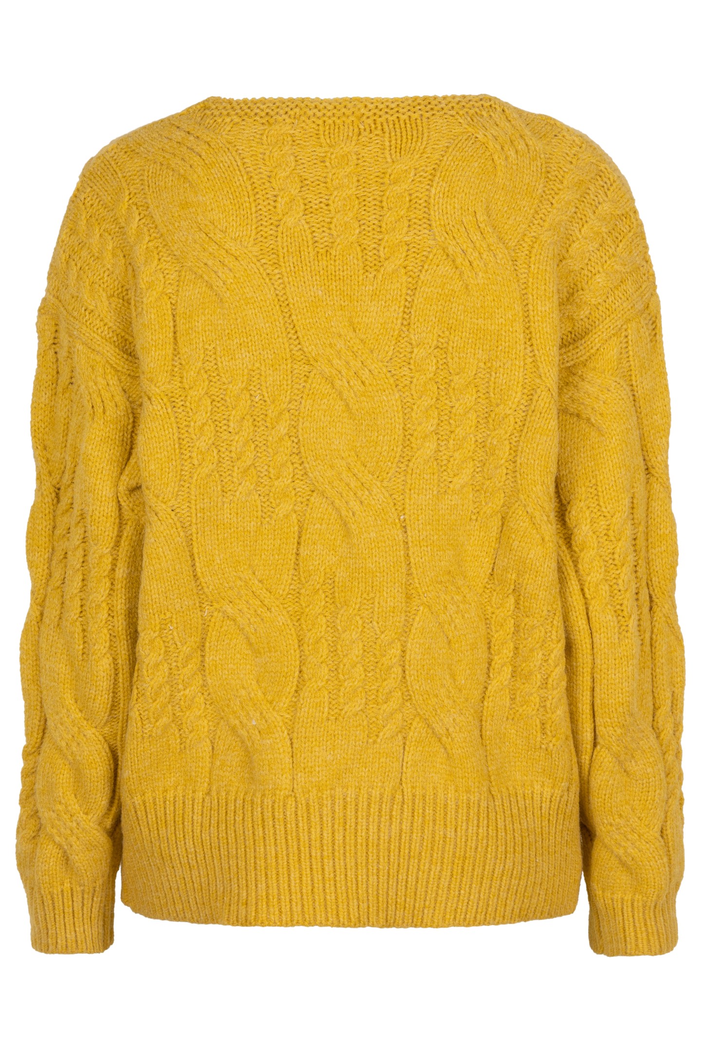 SWEATER CABLES V-NECK WARM OLIVE 5