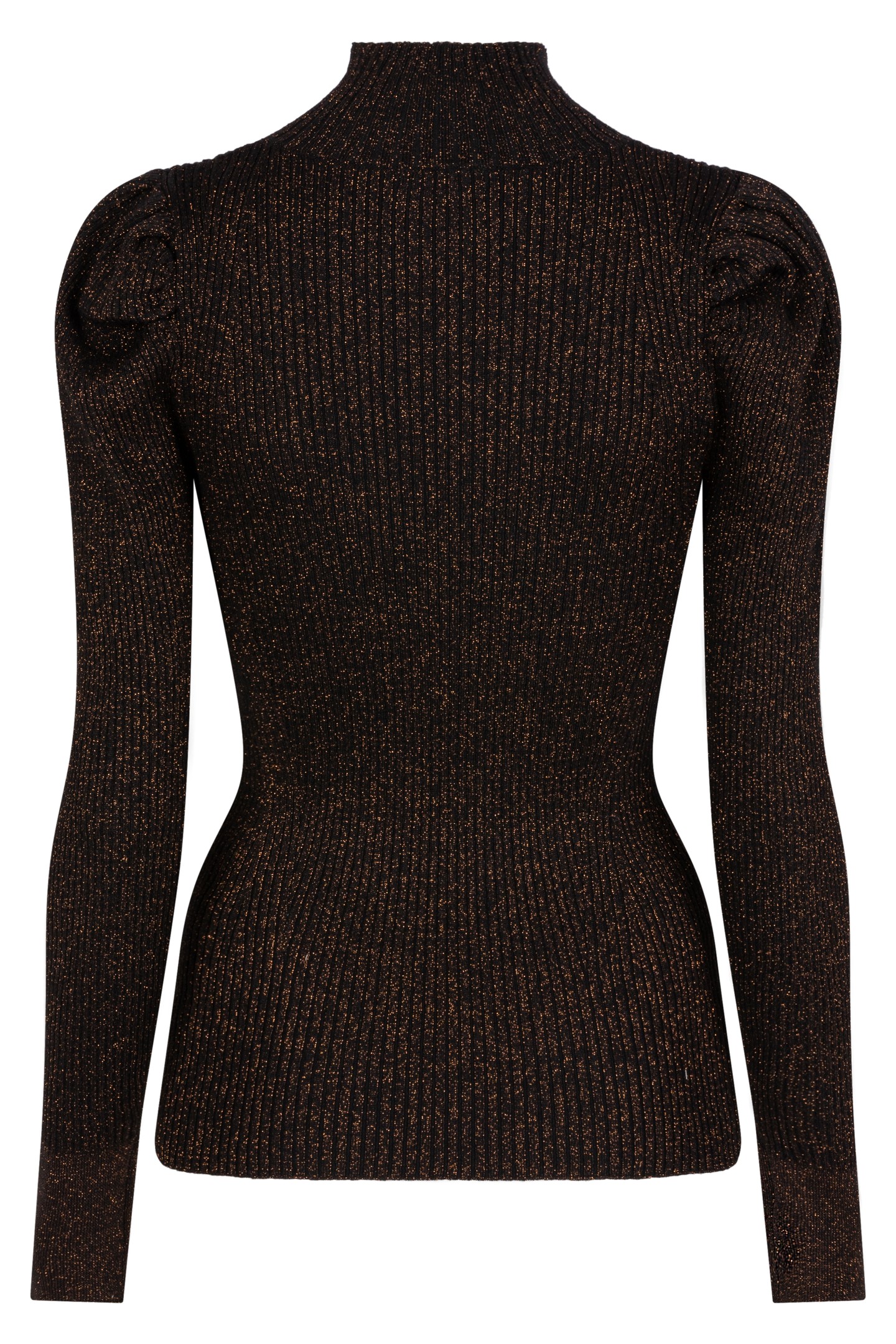SWEATER RIB LUREX BLACK / ORANGE 8