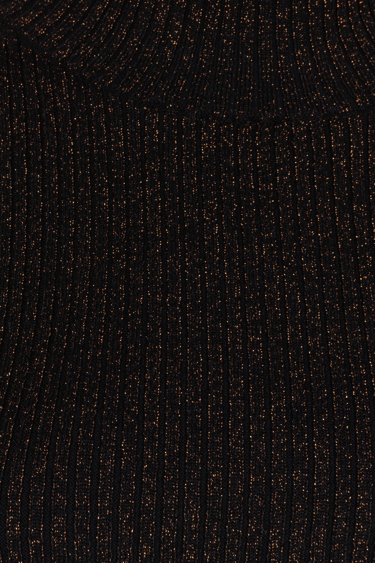 SWEATER RIB LUREX BLACK / ORANGE 9