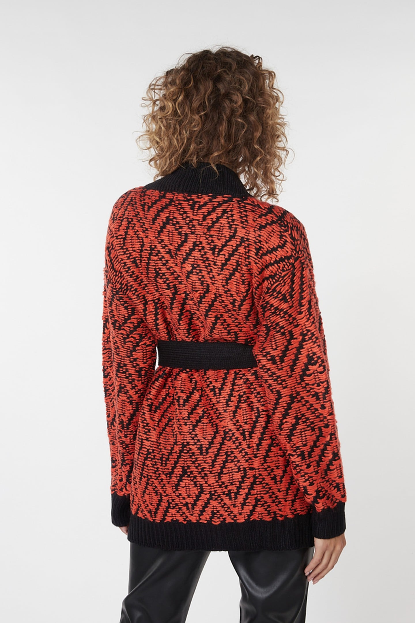 CARDIGAN 3D KNIT BLACK / RED 3
