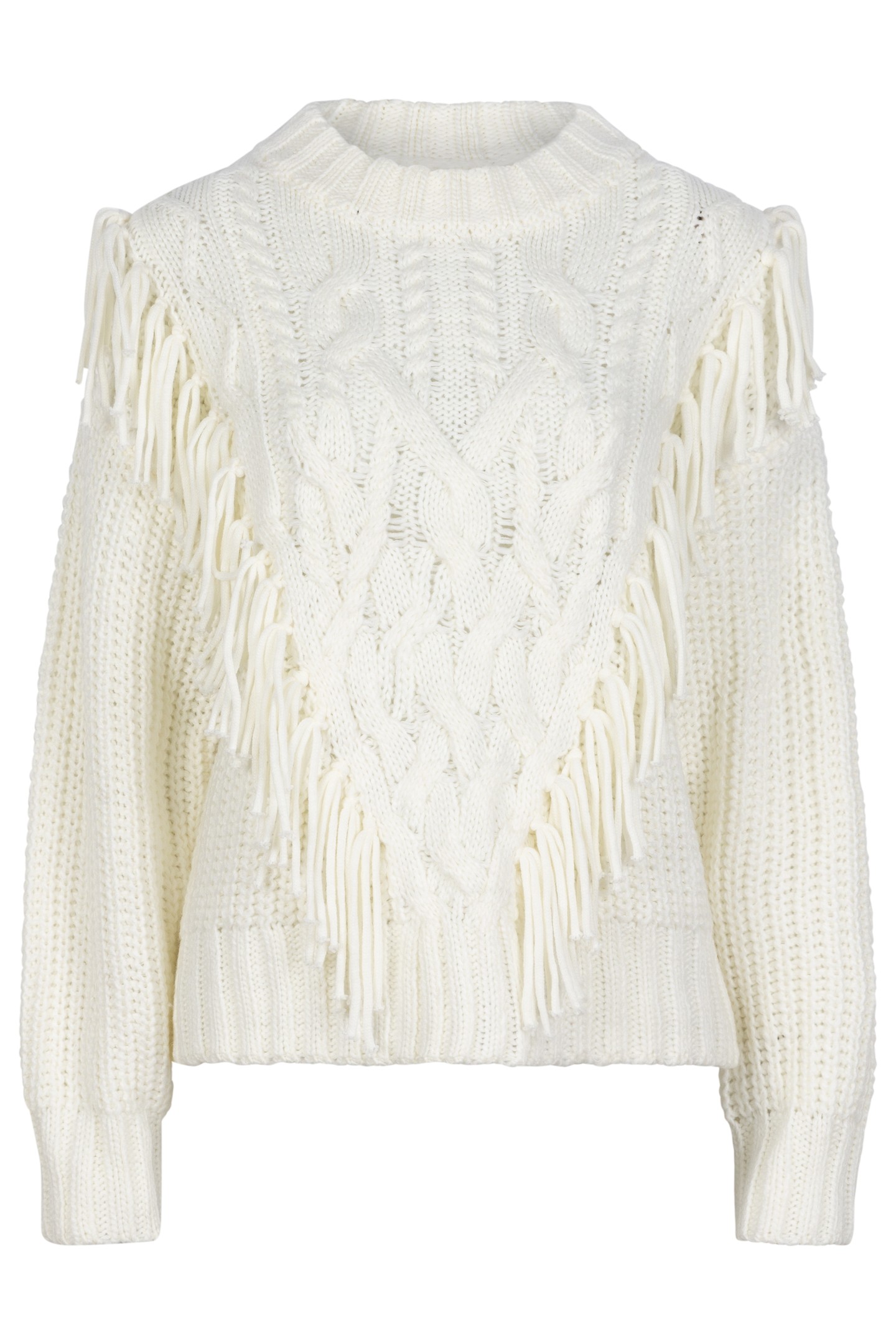 SWEATER CABLE FRINGES OFF WHITE 5