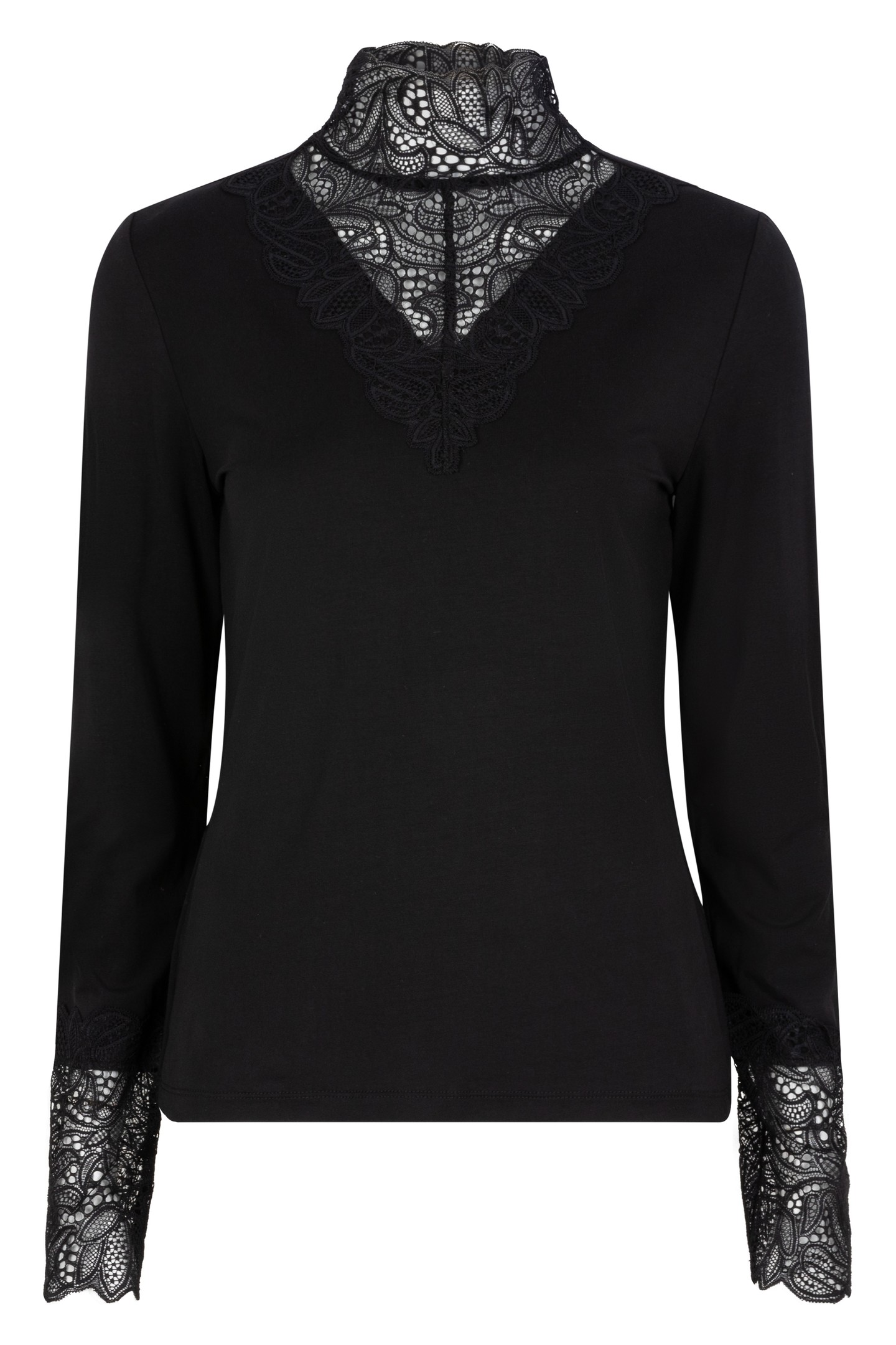 T-SHIRT COL LACE BLACK 5