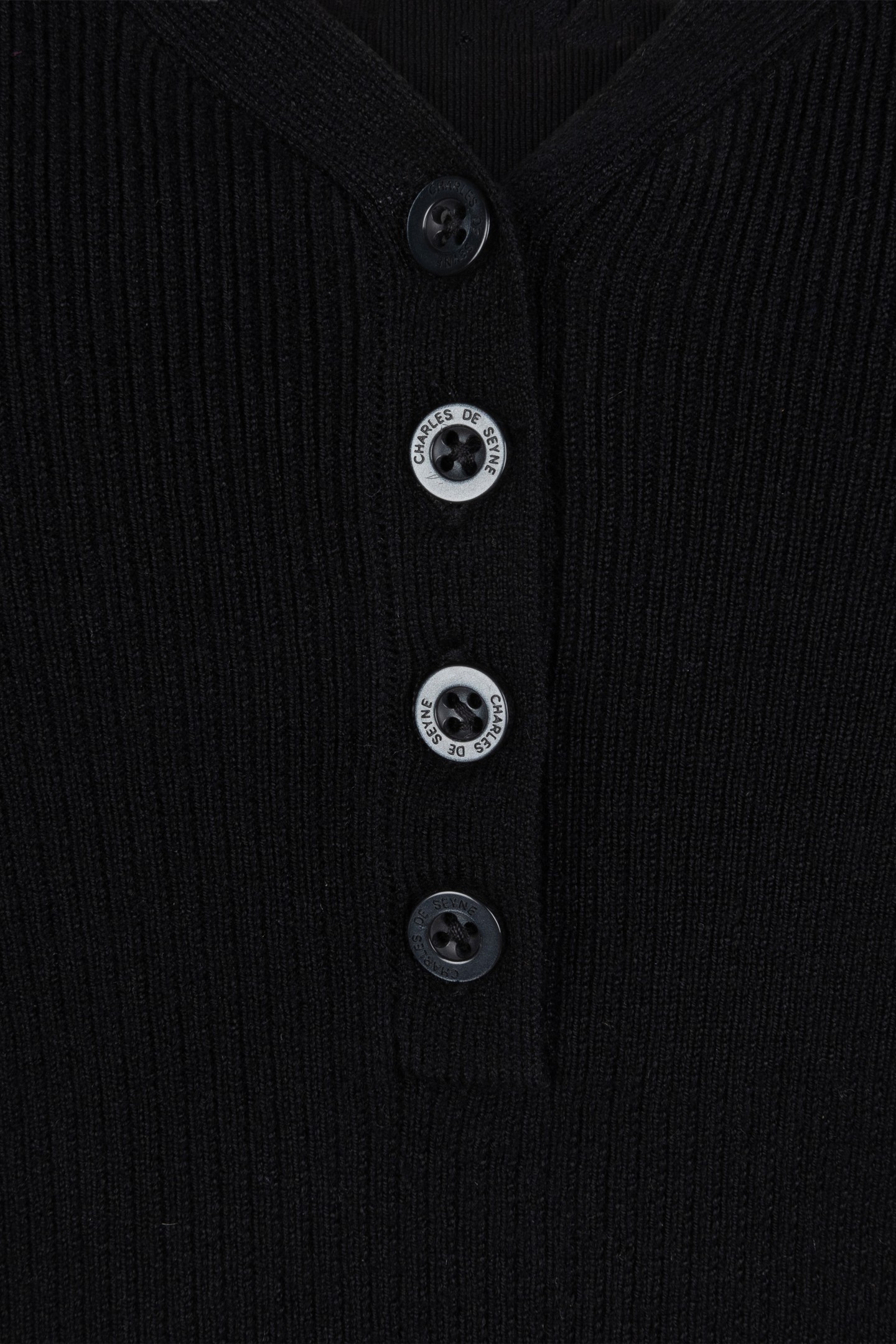 SWEATER LACE SLVE V-NECK BLACK 8