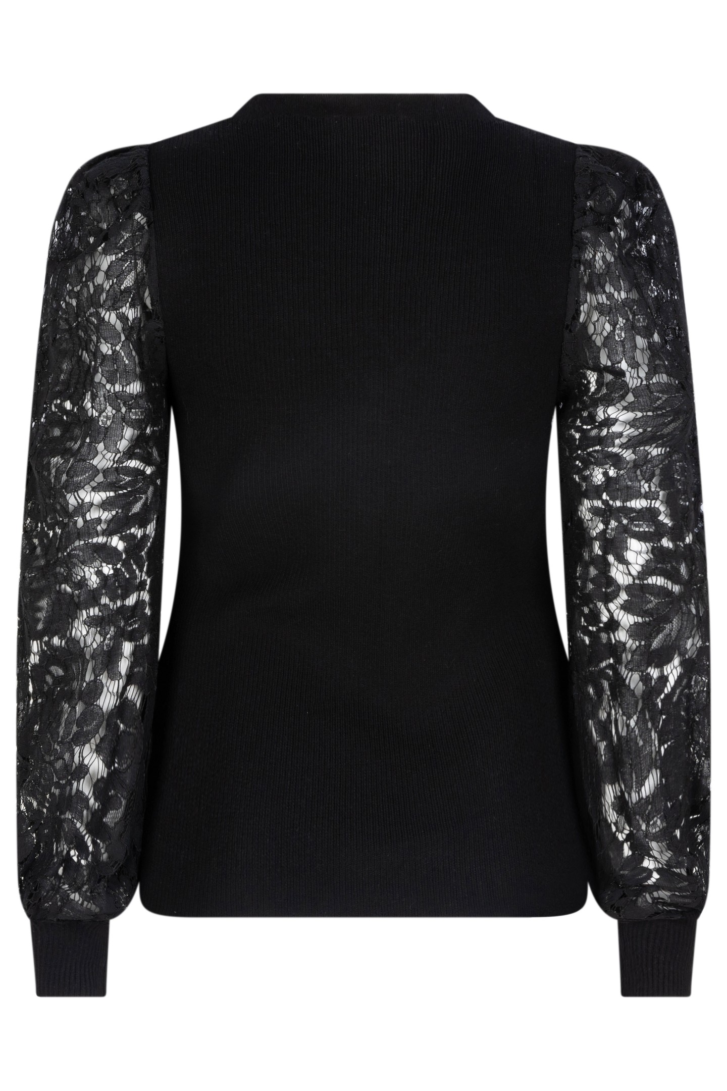 SWEATER LACE SLVE V-NECK BLACK 5
