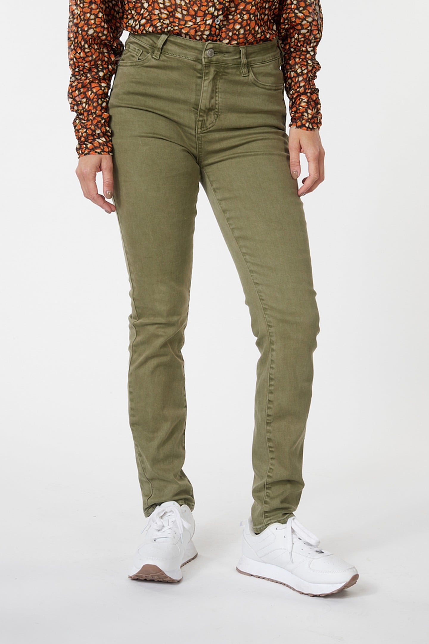 TROUSERS COLORED DENIM GREEN 2