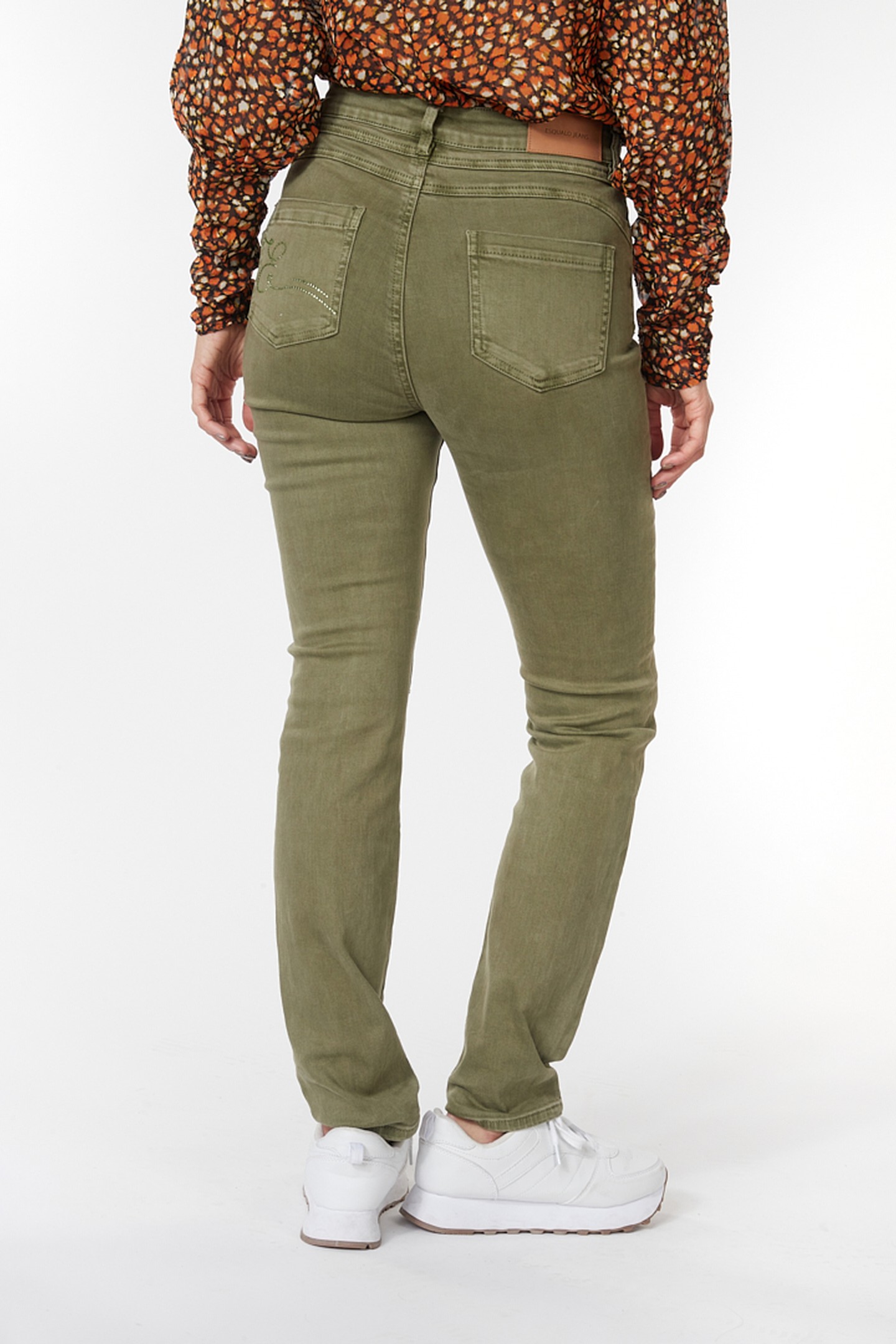 TROUSERS COLORED DENIM GREEN 4