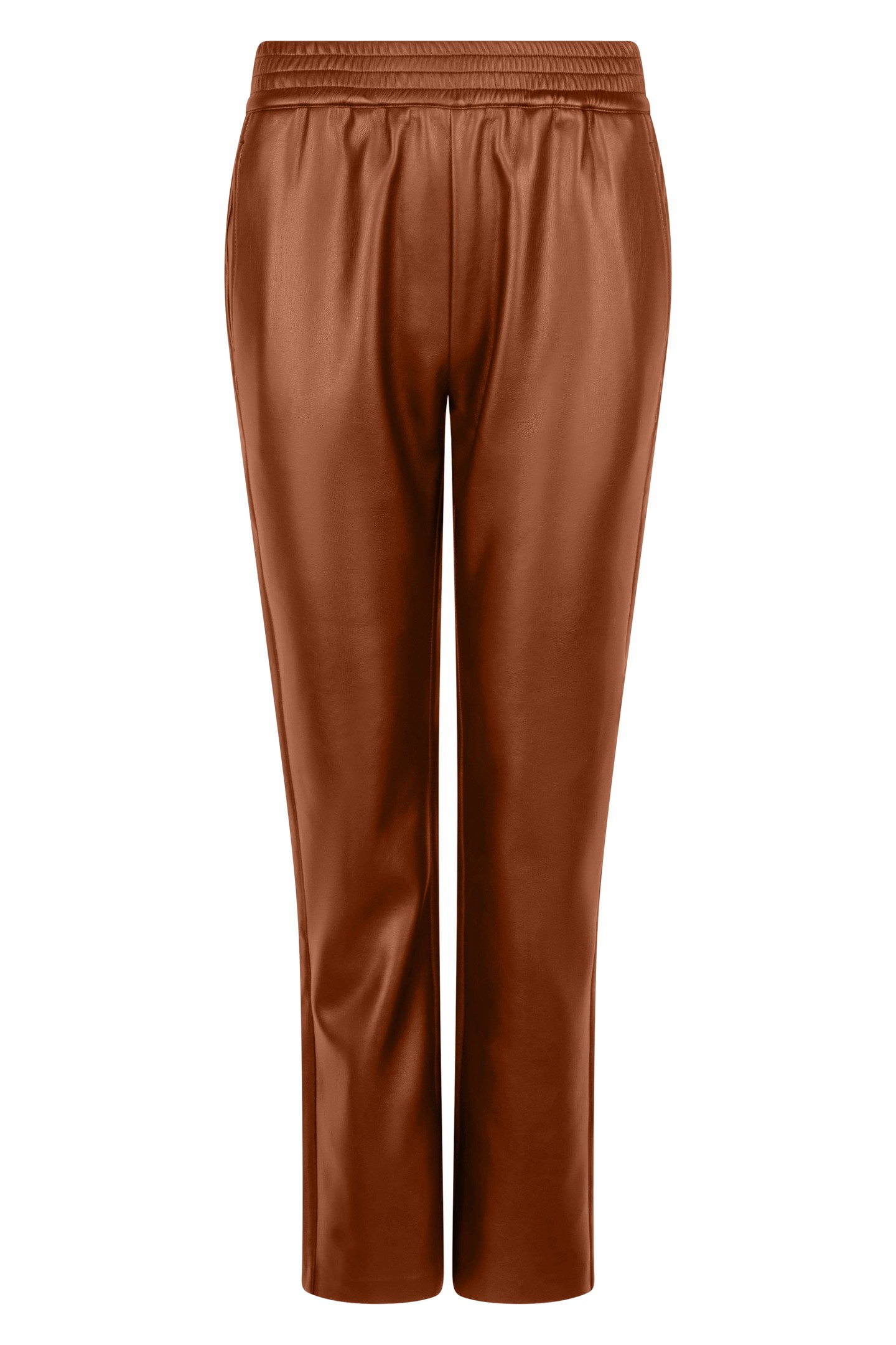 TROUSERS JOGGER PU BROWN 1
