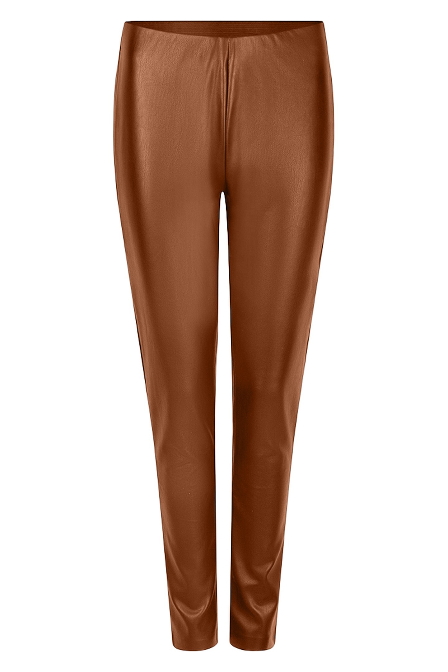 TROUSERS TREGGING PU BROWN 1