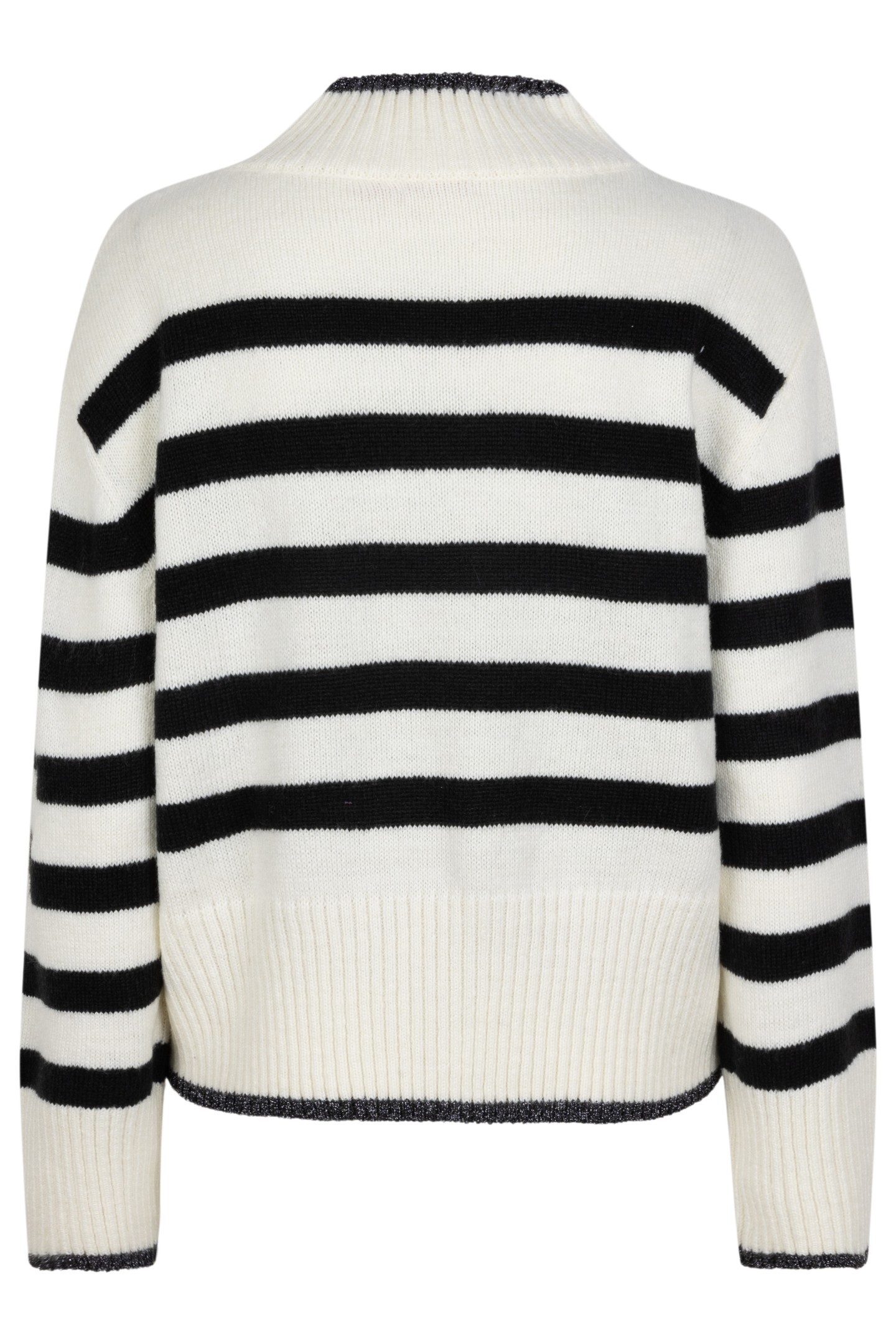 SWEATER COL STRIPED LUREX OFF WHITE / BLACK 5