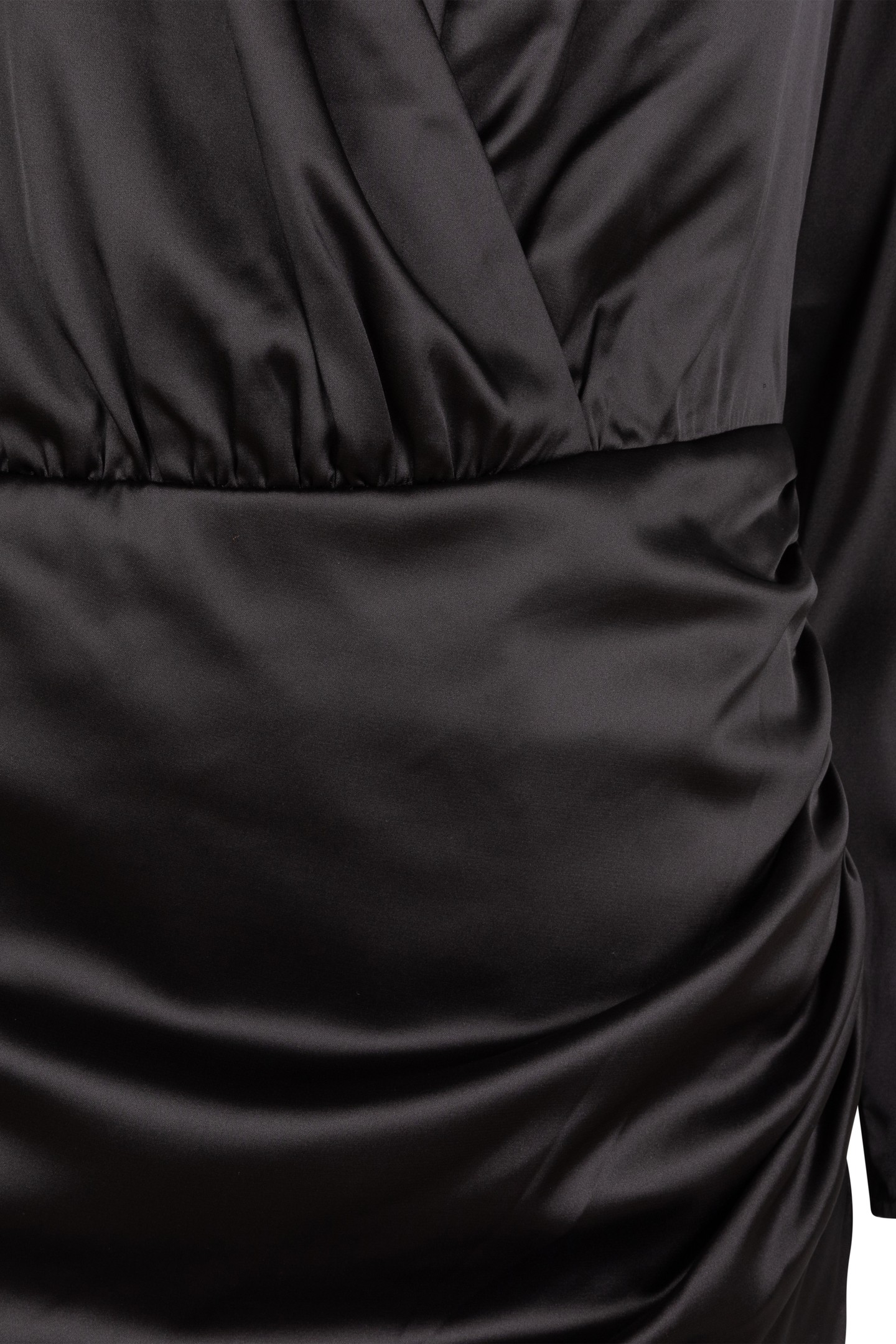 DRESS OVERLAP GATHERING BLACK 8