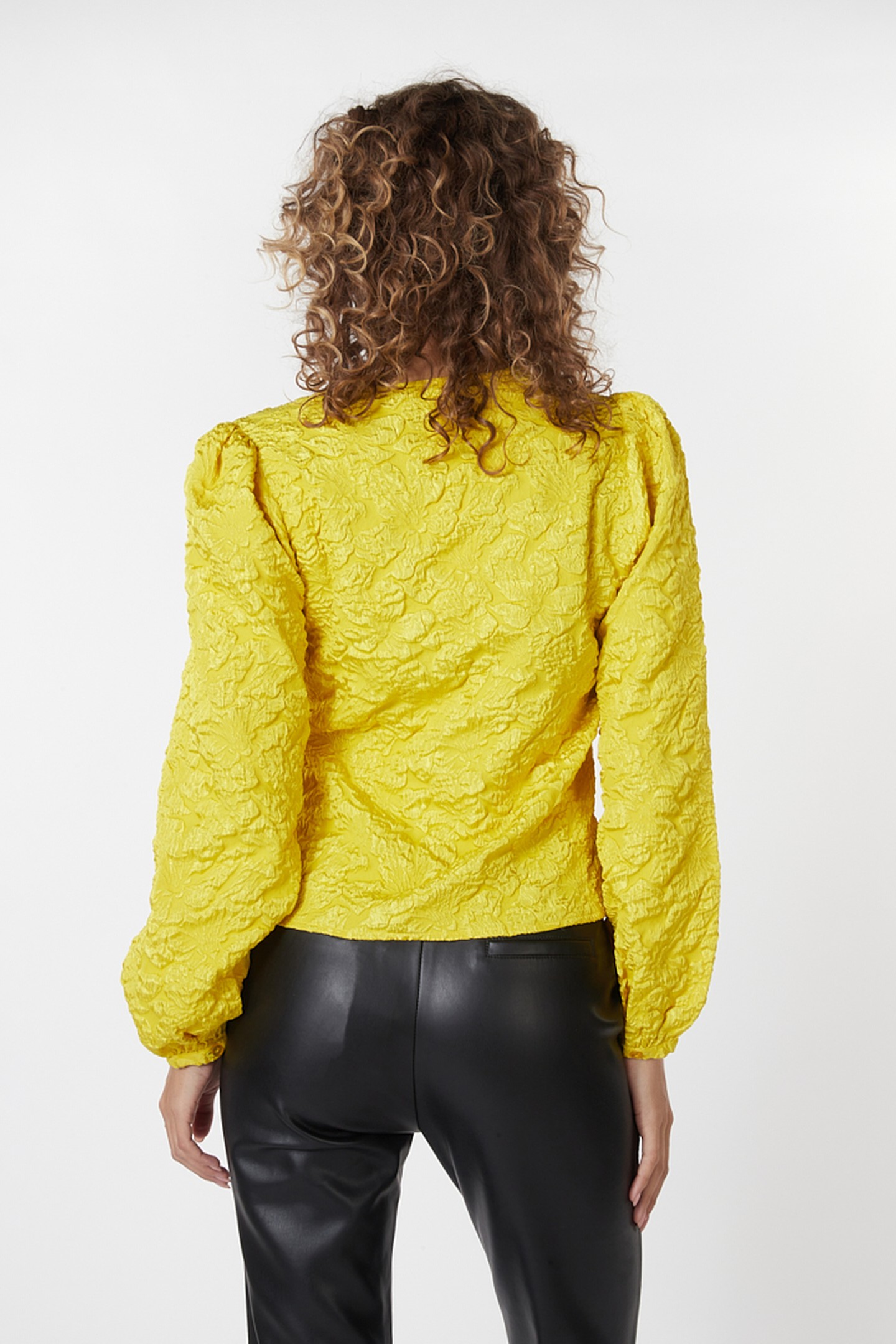 BLOUSE FANCY FLOWER JACQUARD WARM OLIVE 3