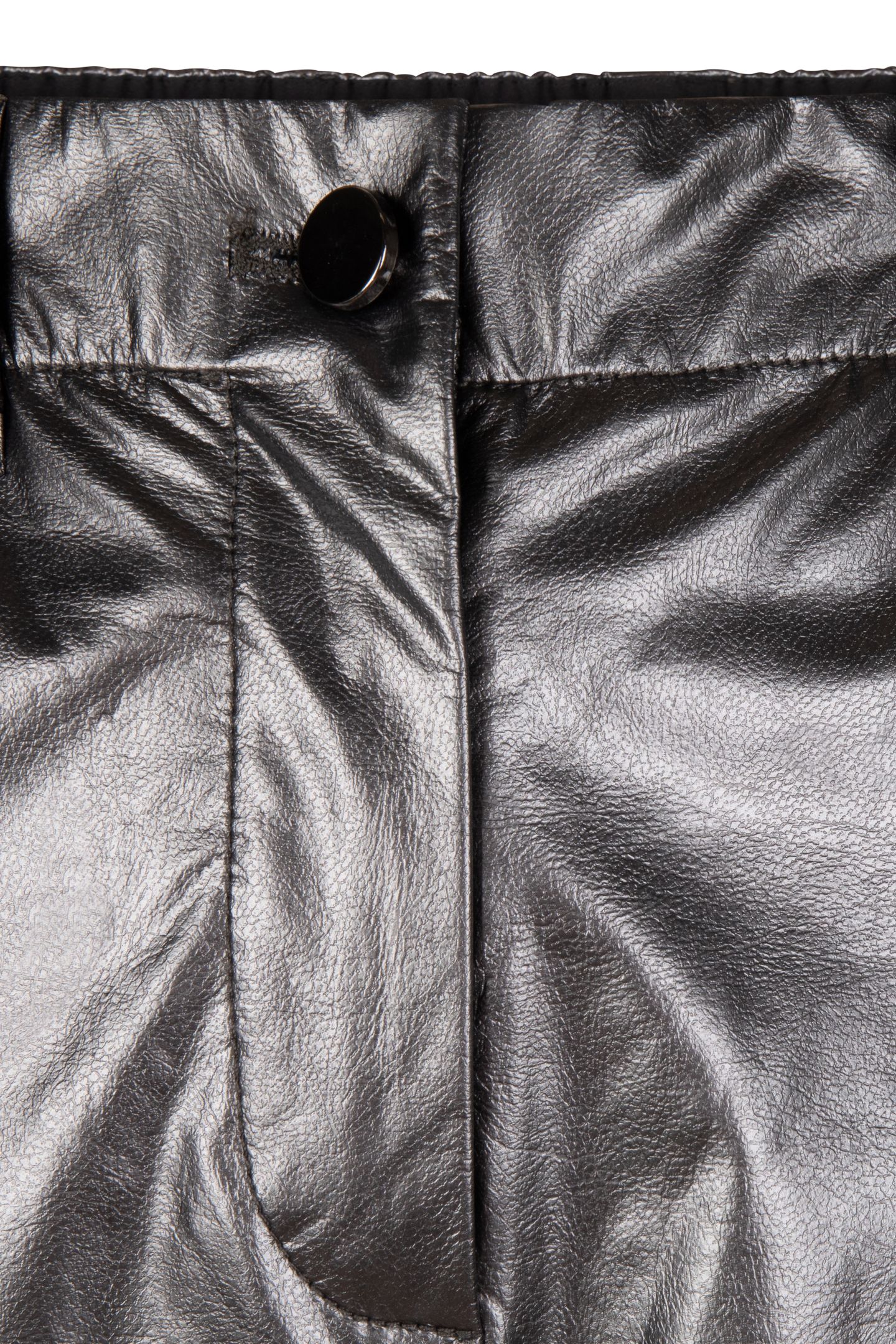 TROUSERS METALLIC PU SILVER 8