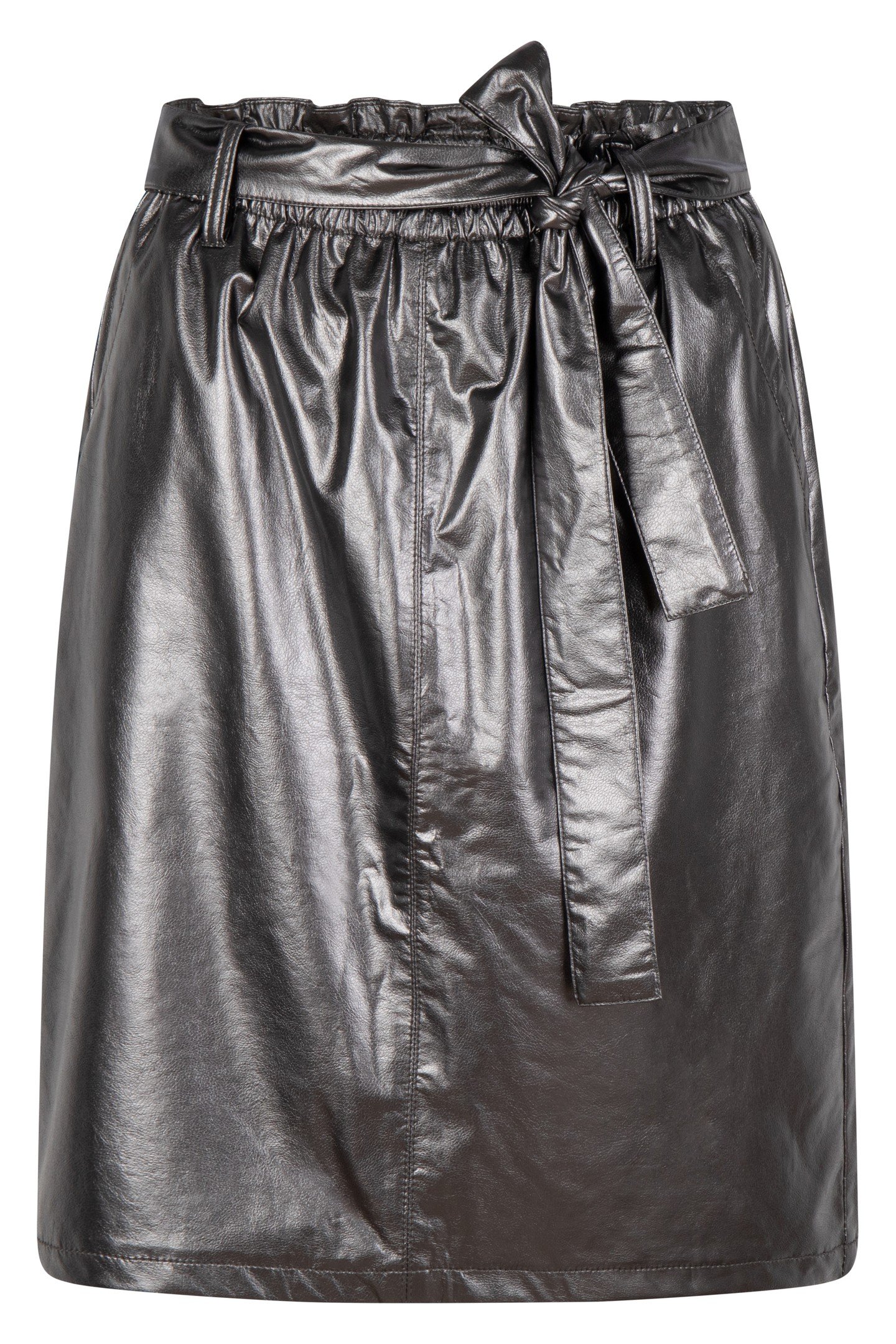 SKIRT METALLIC PU SILVER 5
