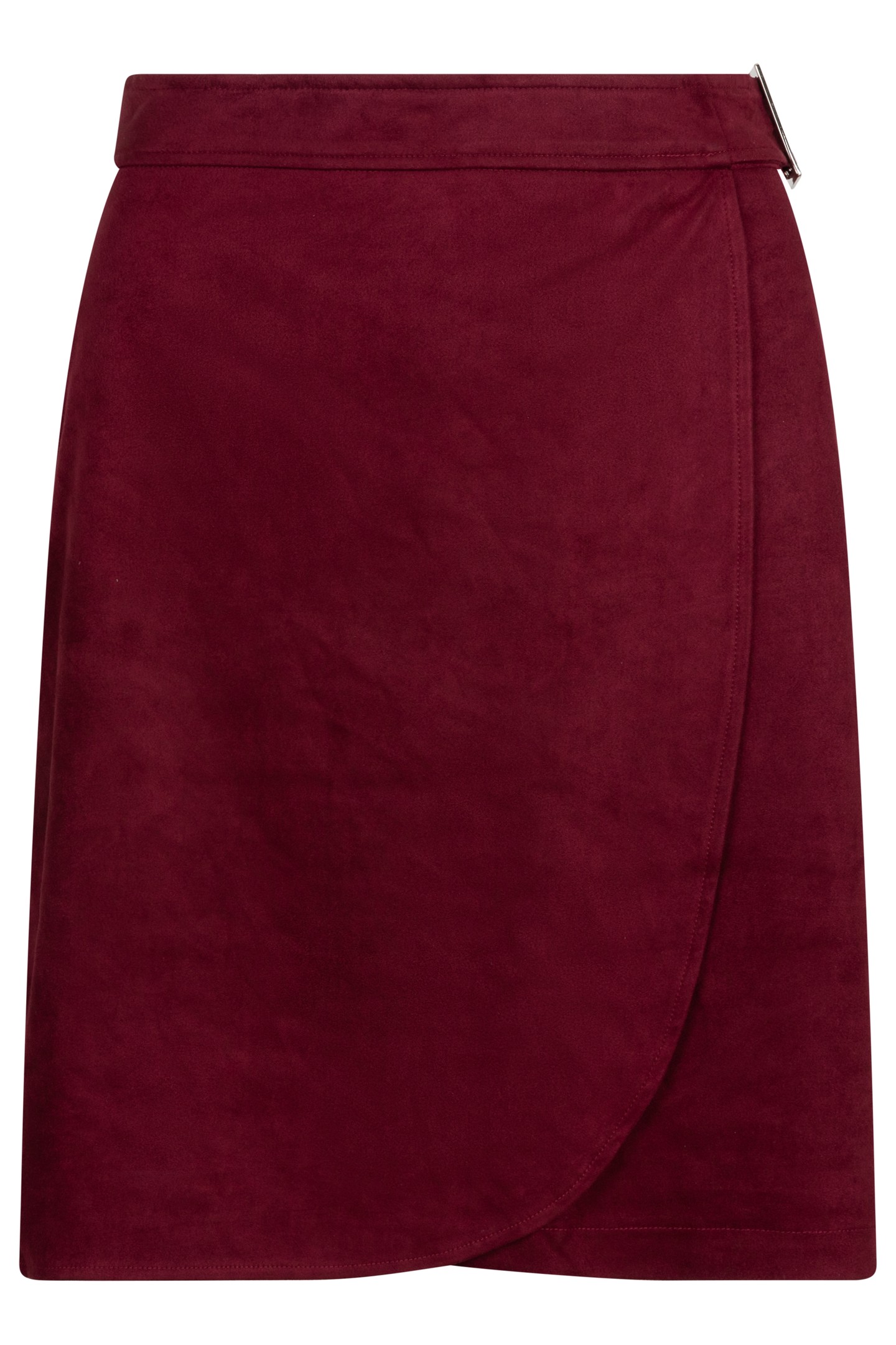 SKIRT OVERLAP SUEDINE WINE RED 4