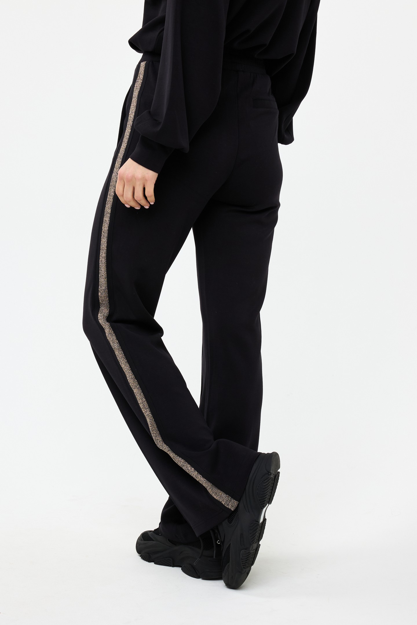 TROUSERS LUREX TAPE MODAL BLACK 3