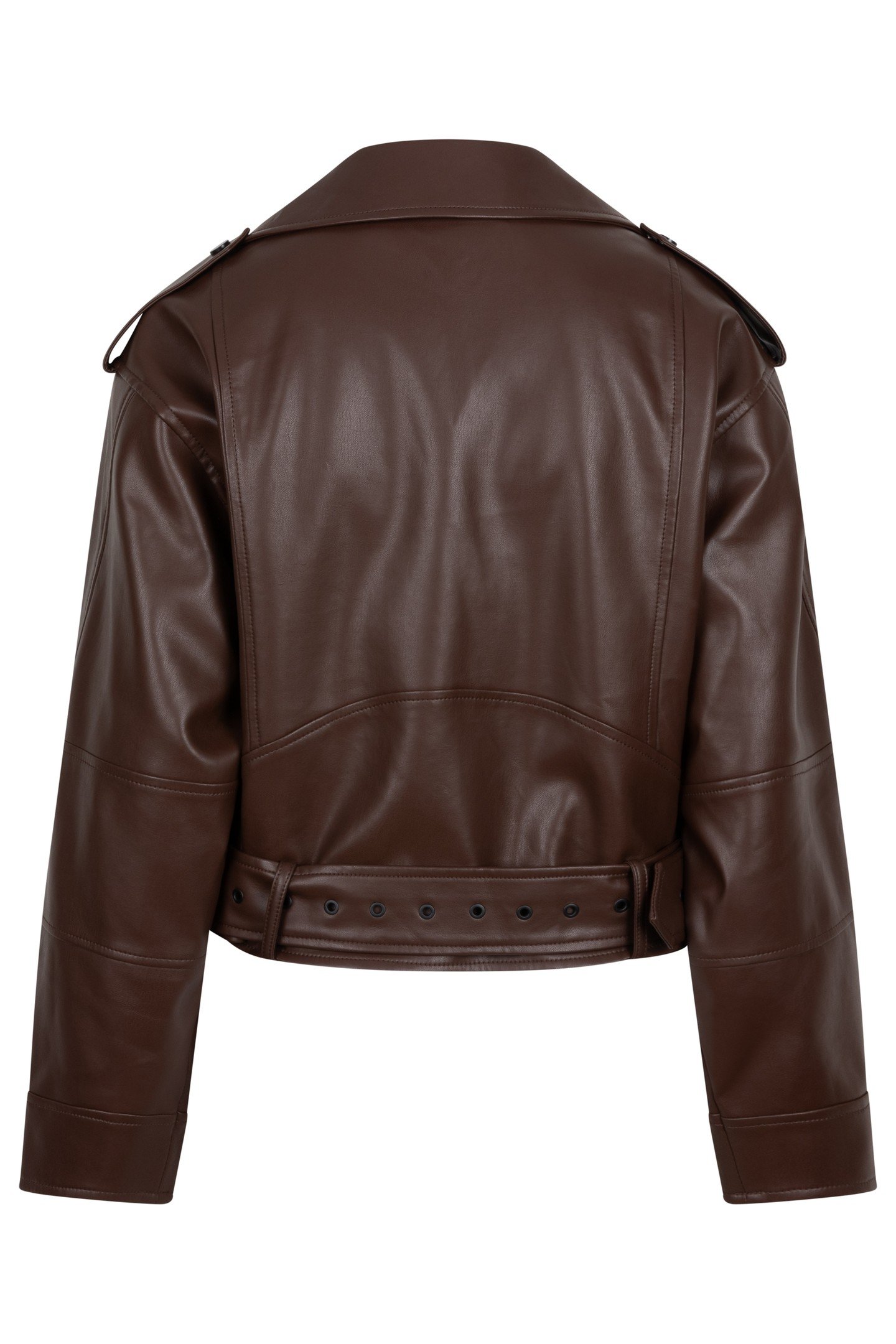 JACKET BIKER VEGAN LEATHER CHOCOLATE 6