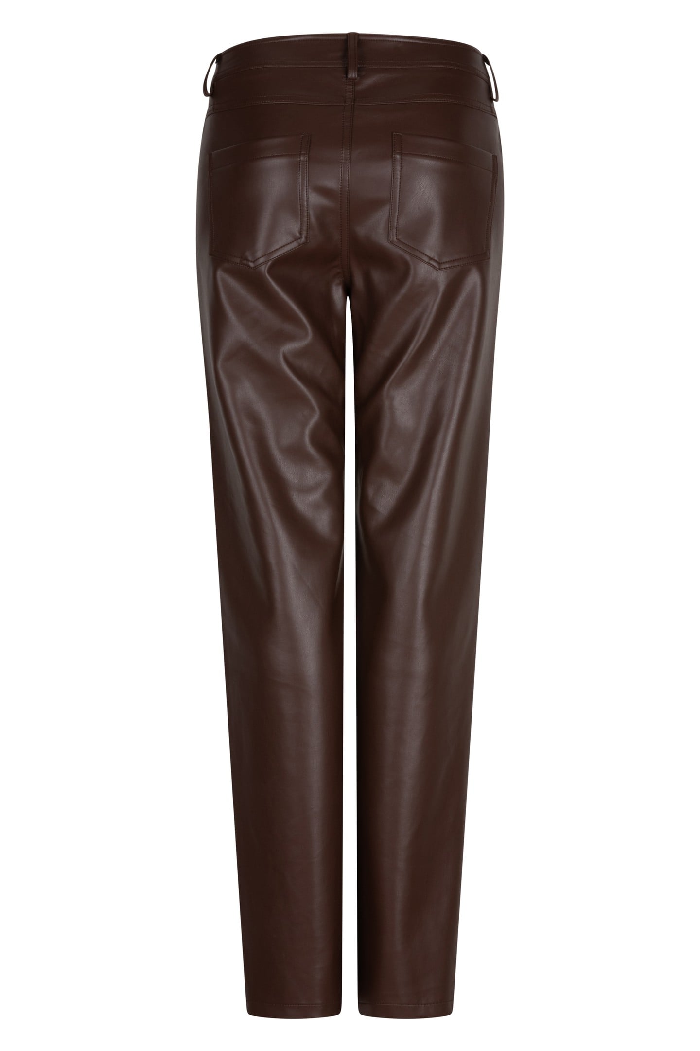 TROUSERS 5 POCKET VEGAN LEATHER CHOCOLATE 6