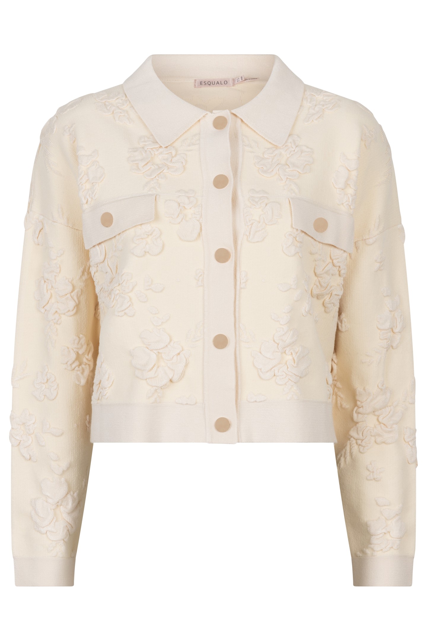 CARDIGAN 3D FLOWERS LIGHT SAND 3