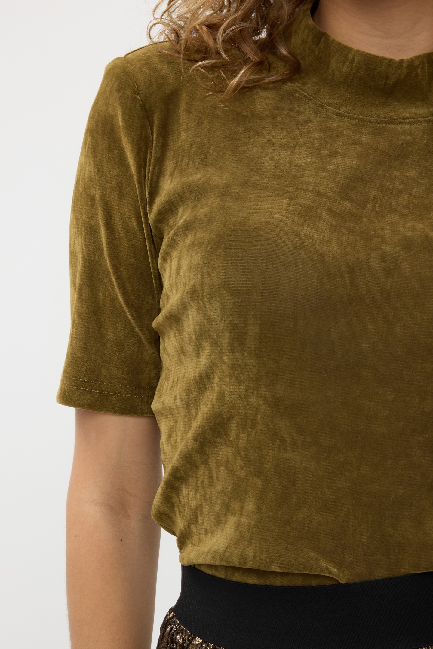 TOP TURTLE VELOURS STRETCH MOSS GREEN 9