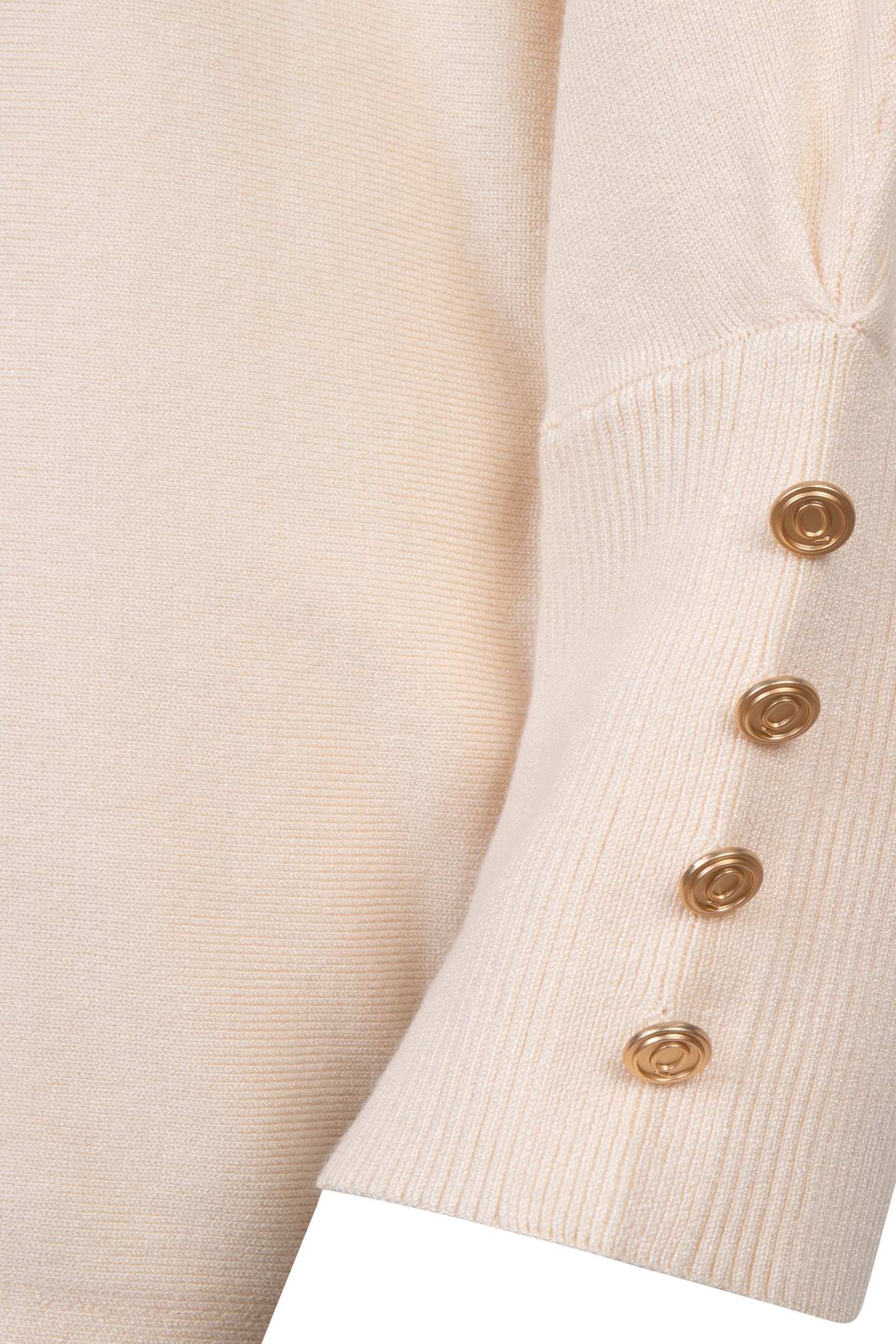 SWEATER BATWING BUTTONED CUFF BASIC KNIT BEIGE 6