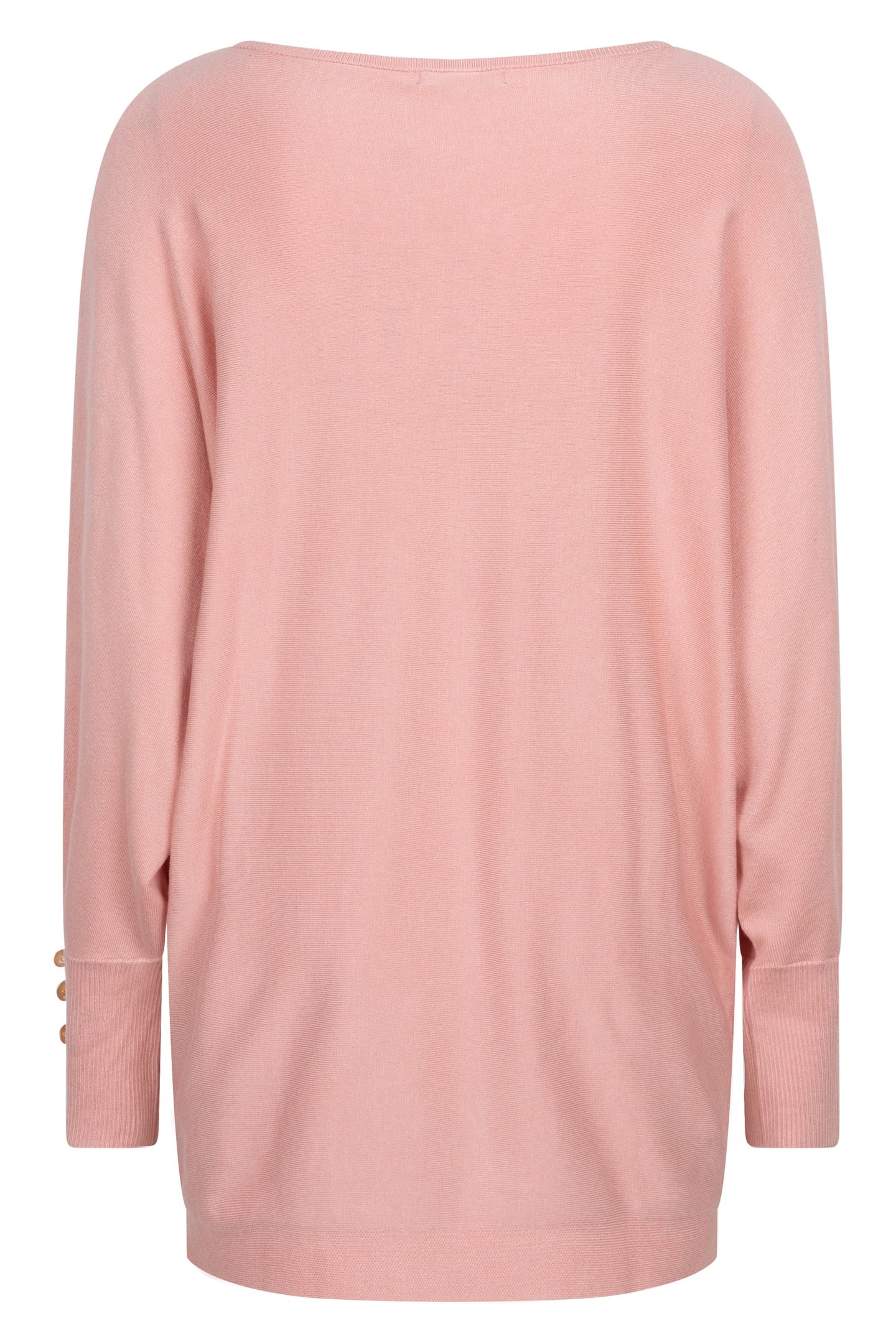 SWEATER BATWING BUTTONED CUFF BASIC KNIT BLUSH 5