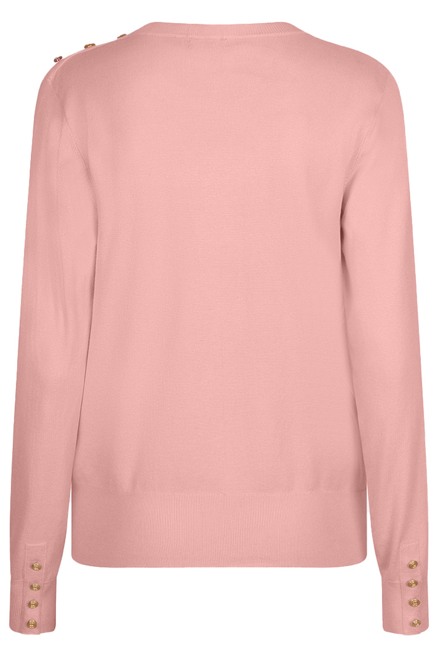 SWEATER GATHERING BUTTON DETAILS BASIC KNIT BLUSH 2