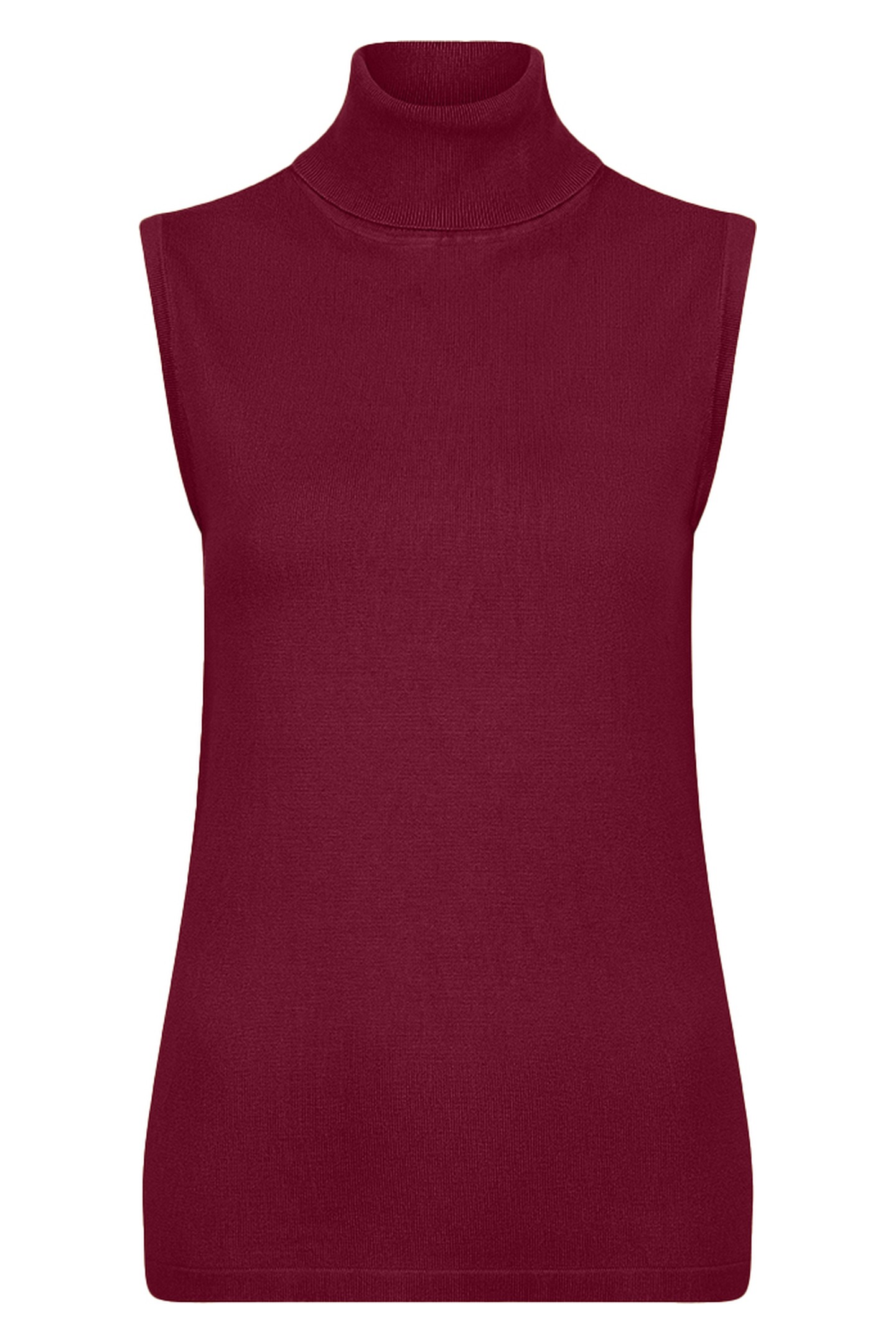 SWEATER SLV/LSS COL BASIC KNIT WINE RED 1