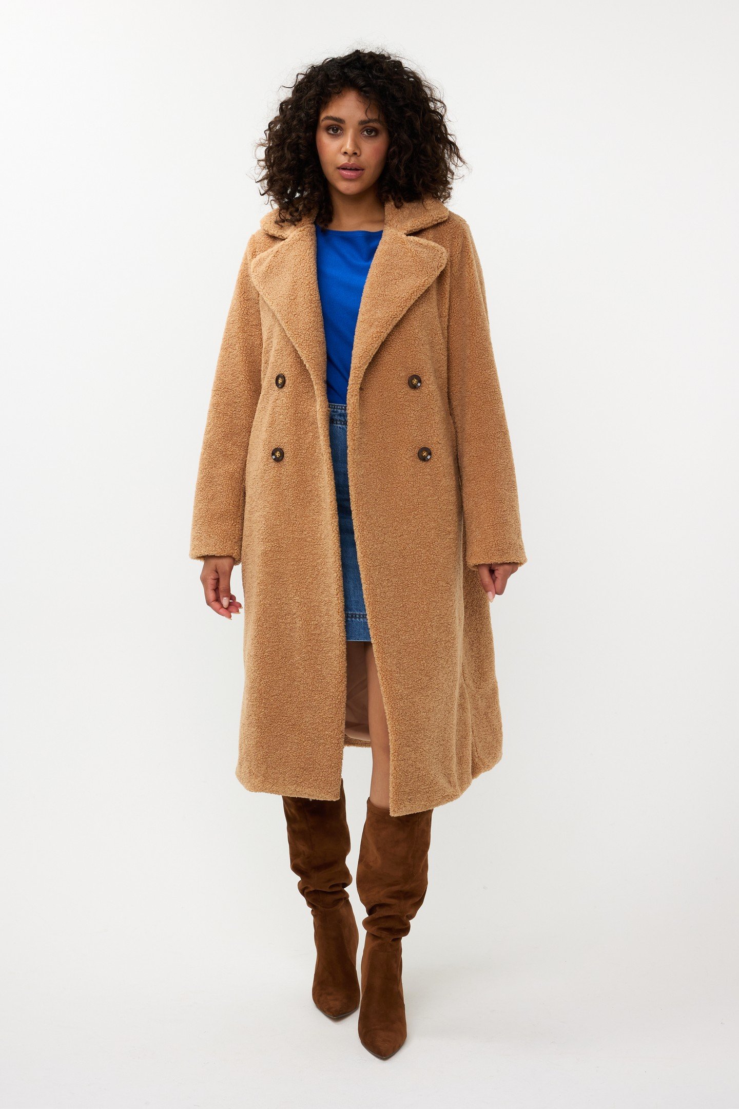 COAT LONG BOUCLE CAMEL 1