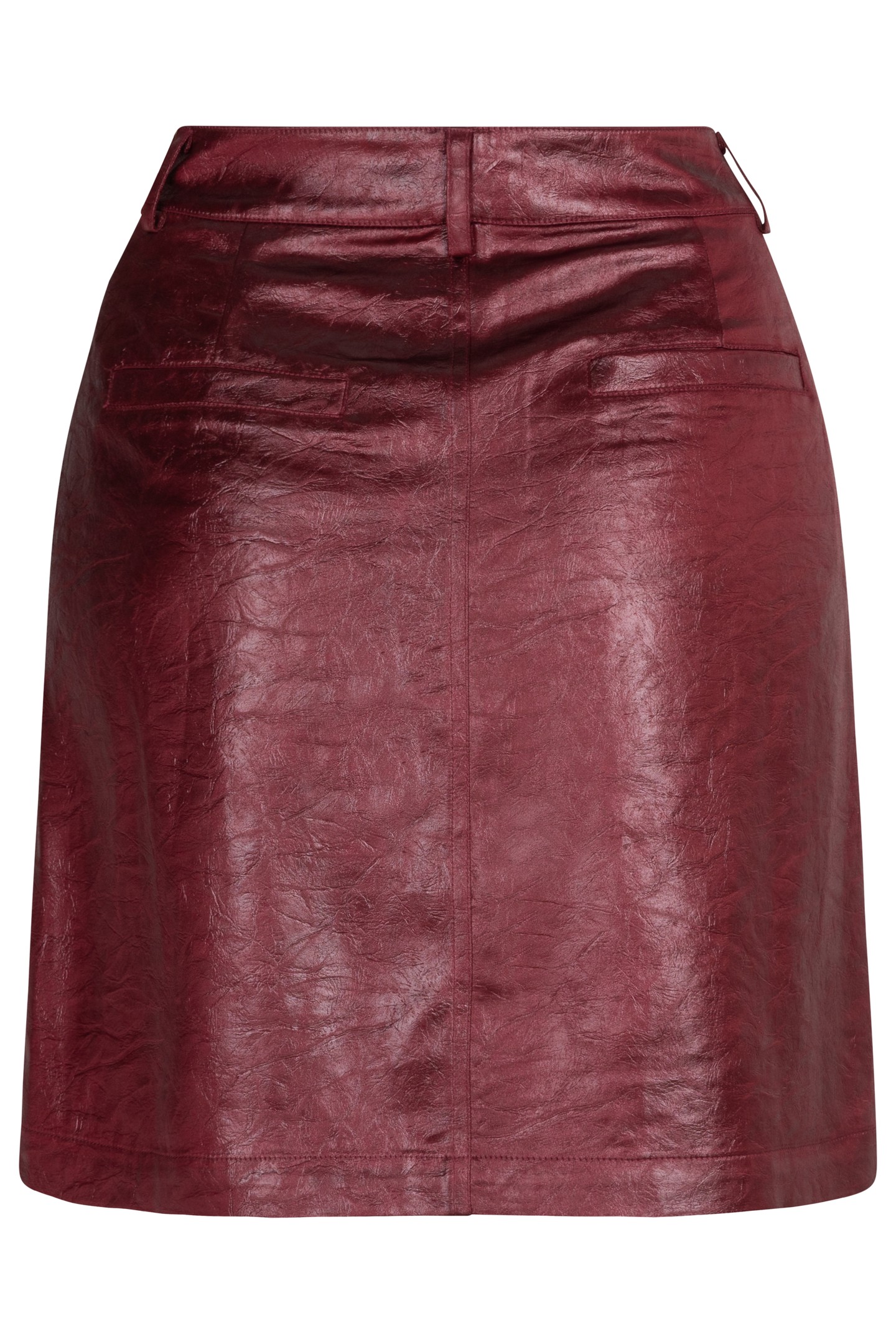 SKIRT ZIPPER METALLIC CRINKLE WINE RED 6