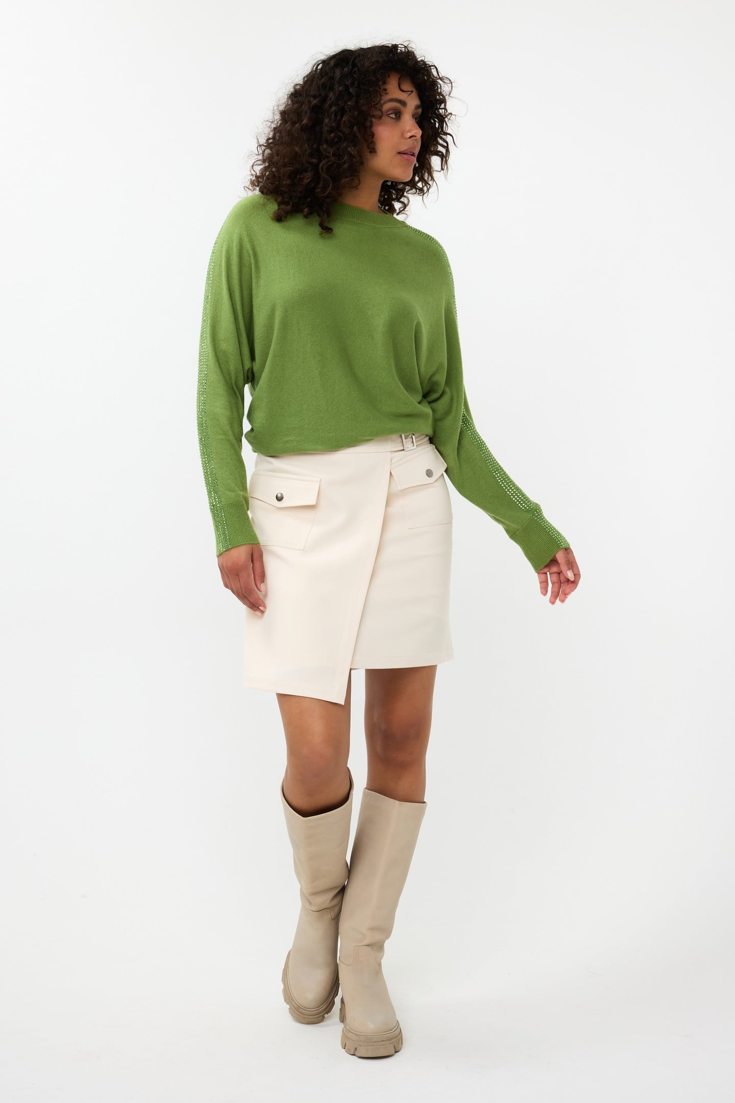 SWEATER SLEEVE STUDS FOREST GREEN 2