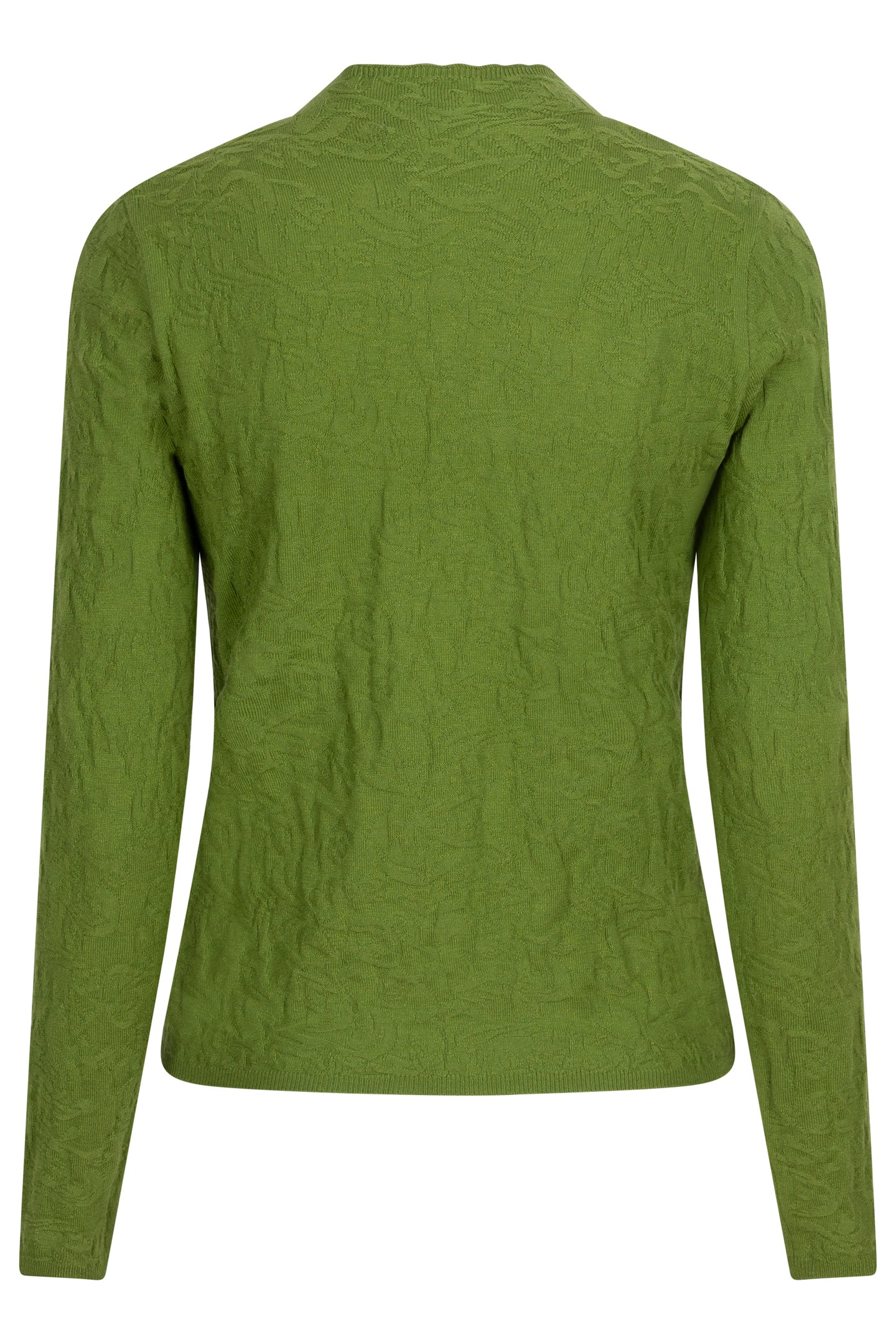 SWEATER SOLID JACQUARD FOREST GREEN 6