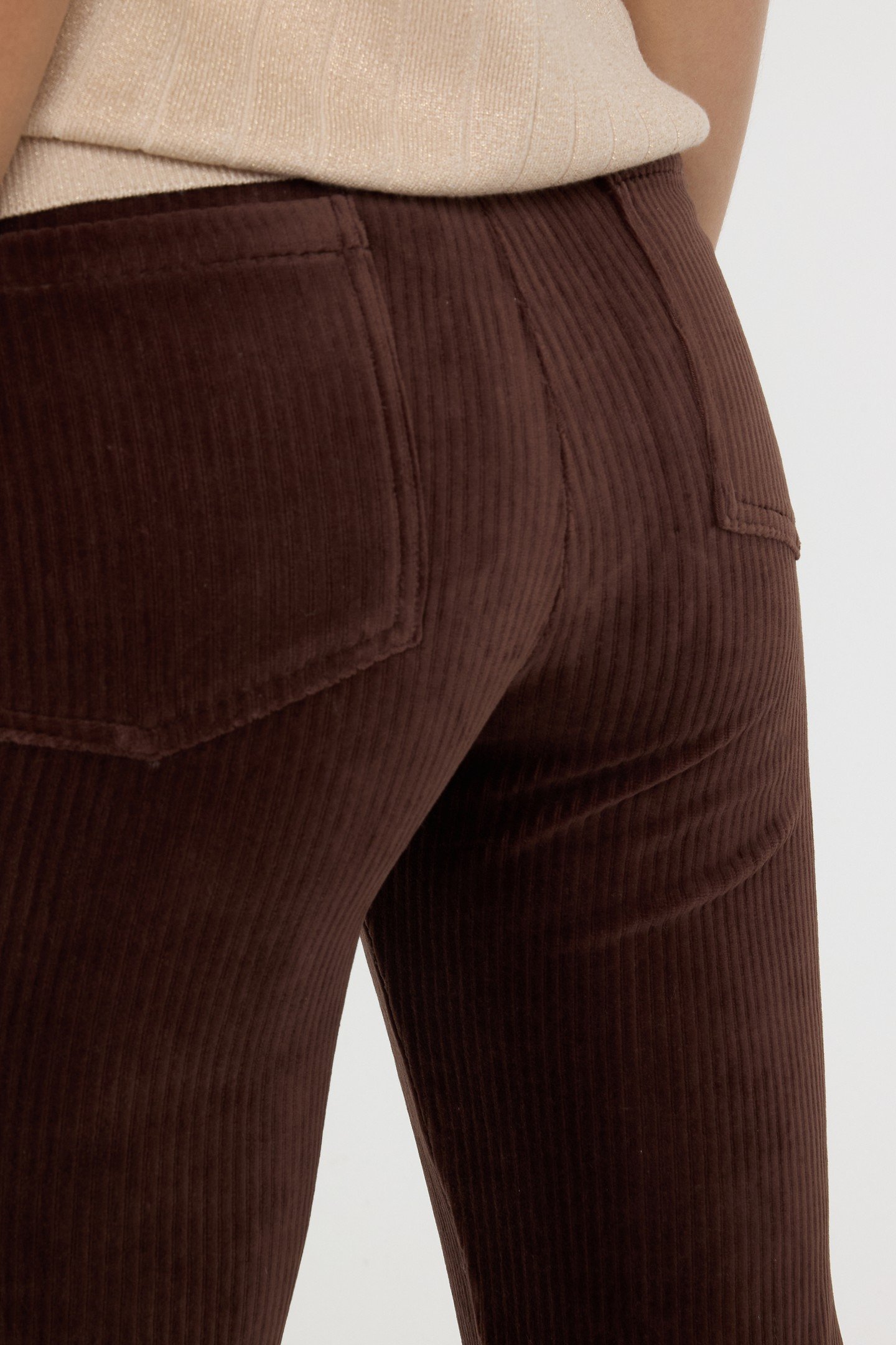TROUSERS RIB FLAIR CHOCOLATE 4