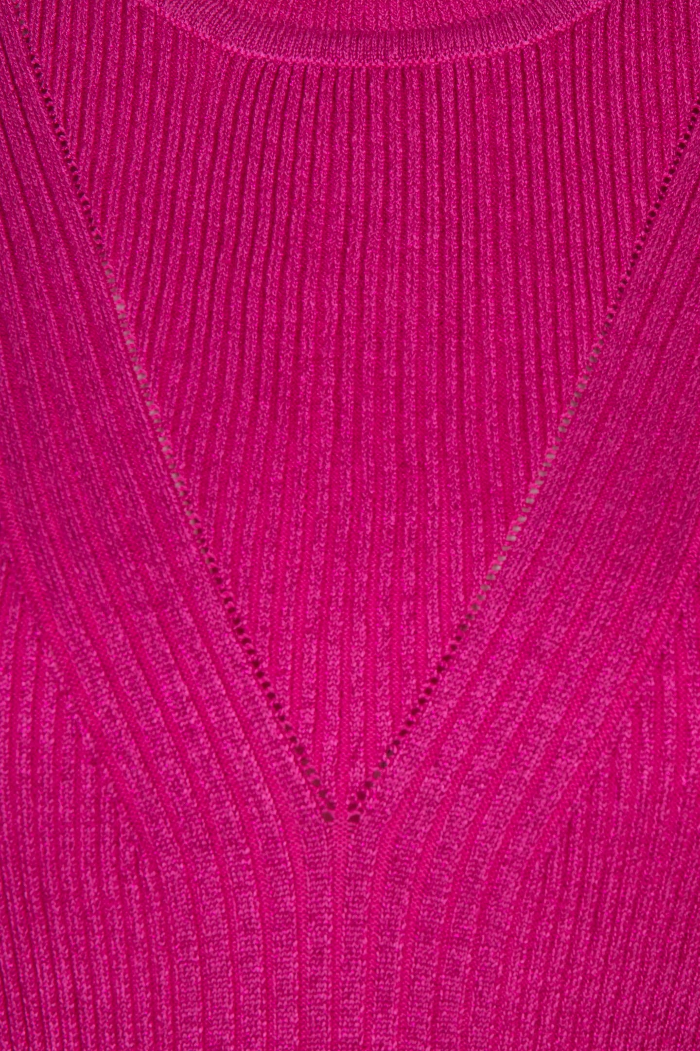 SWEATER MIX RIB V-DETAIL LUREX NEON CERISE 6