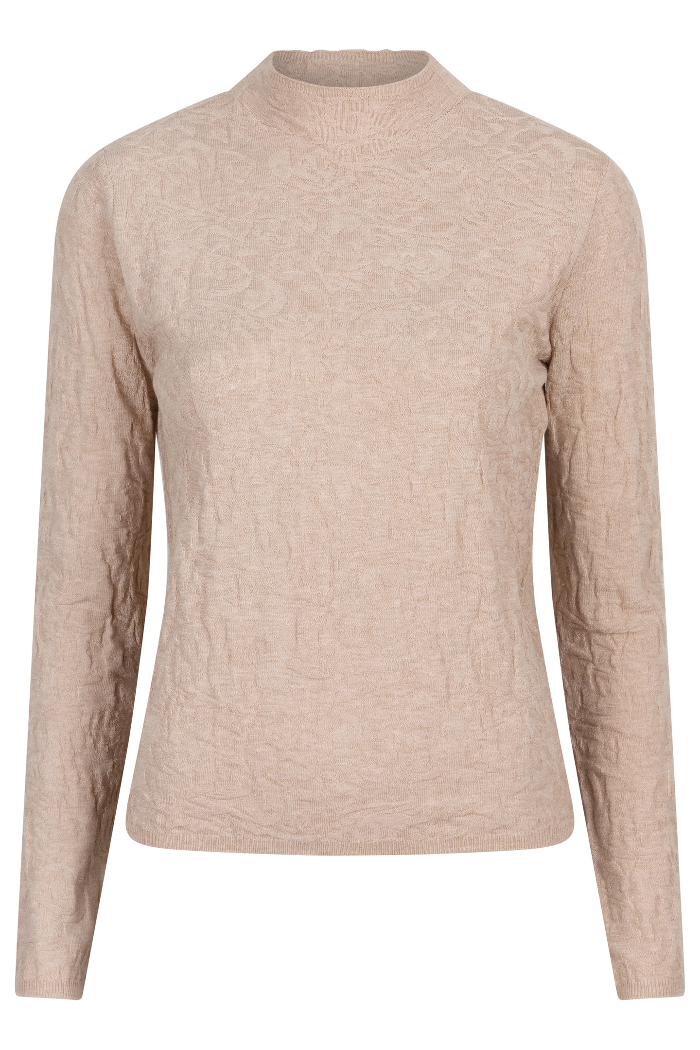 SWEATER SOLID JACQUARD BEIGE 4