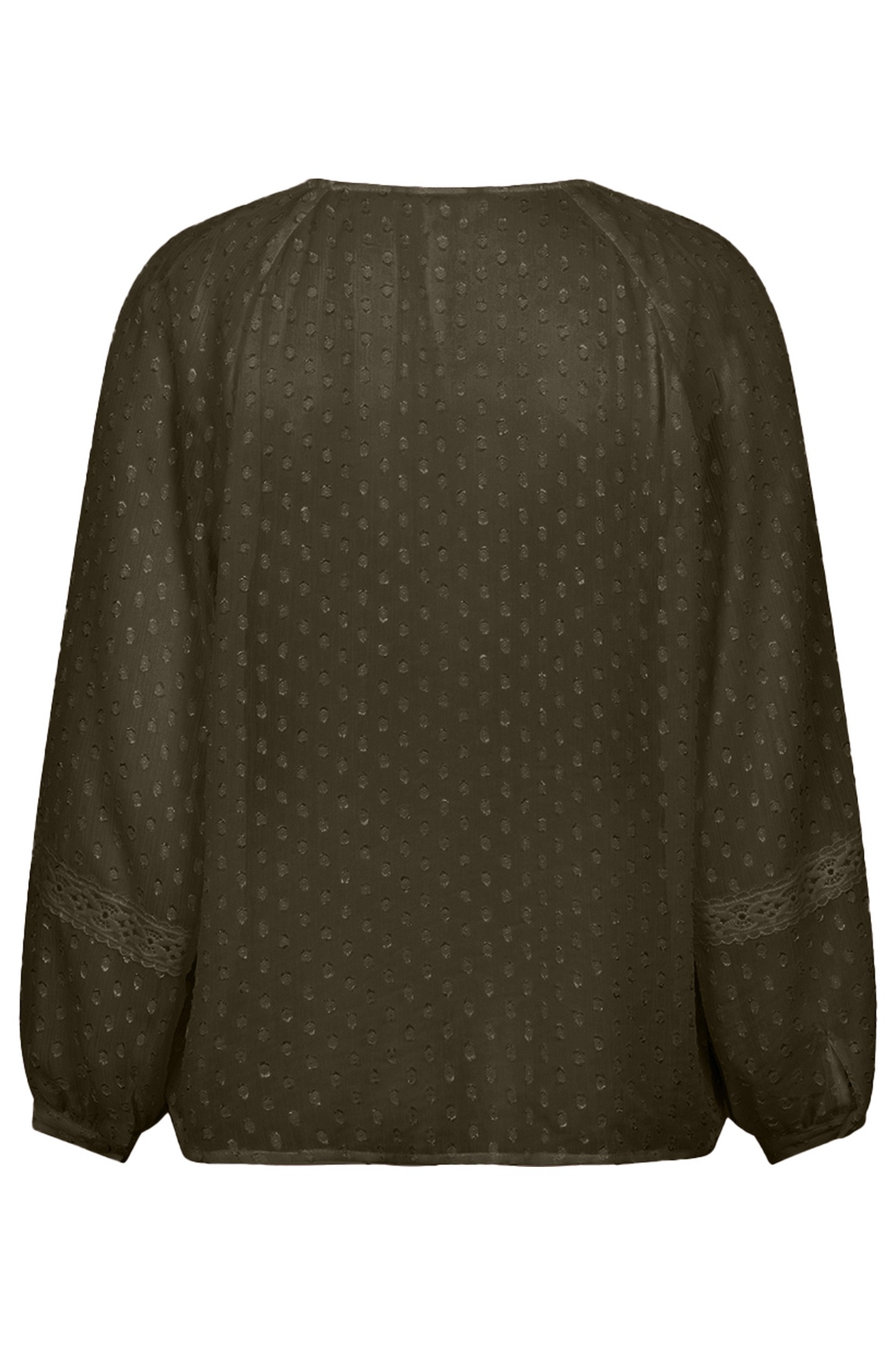 BLOUSE PLUMETIS EMBROIDERY TAPE GREEN 2