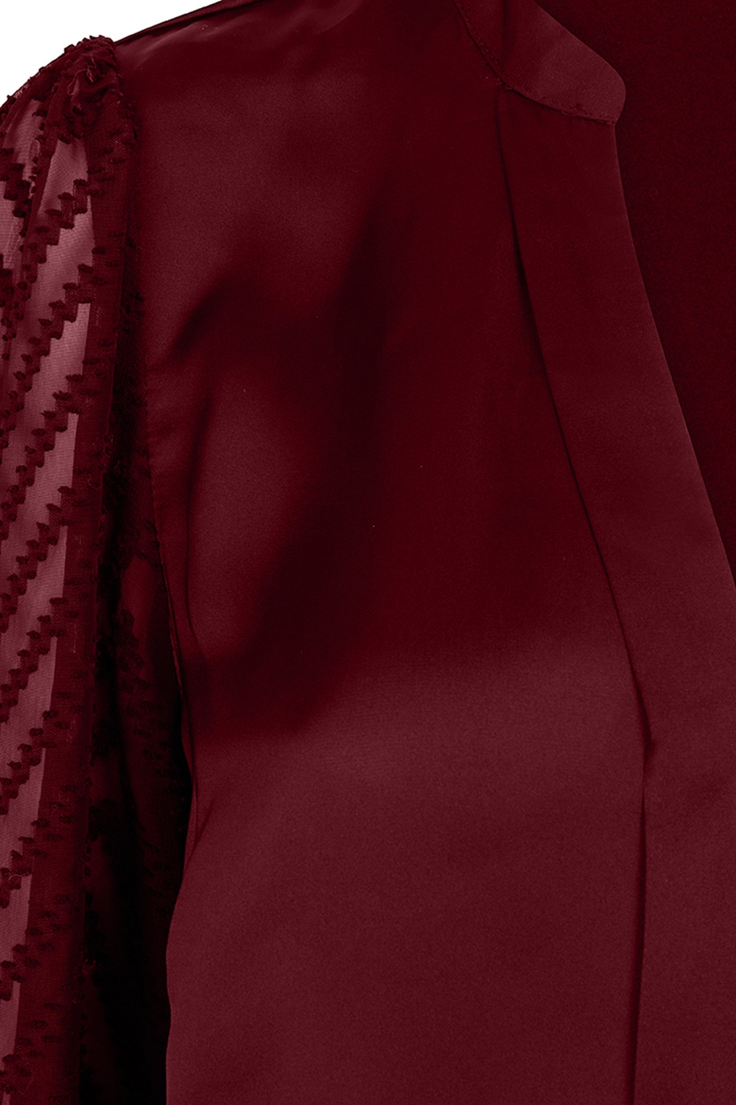 BLOUSE PLUMETIS ZIGZAG SLEEVE WINE RED 3