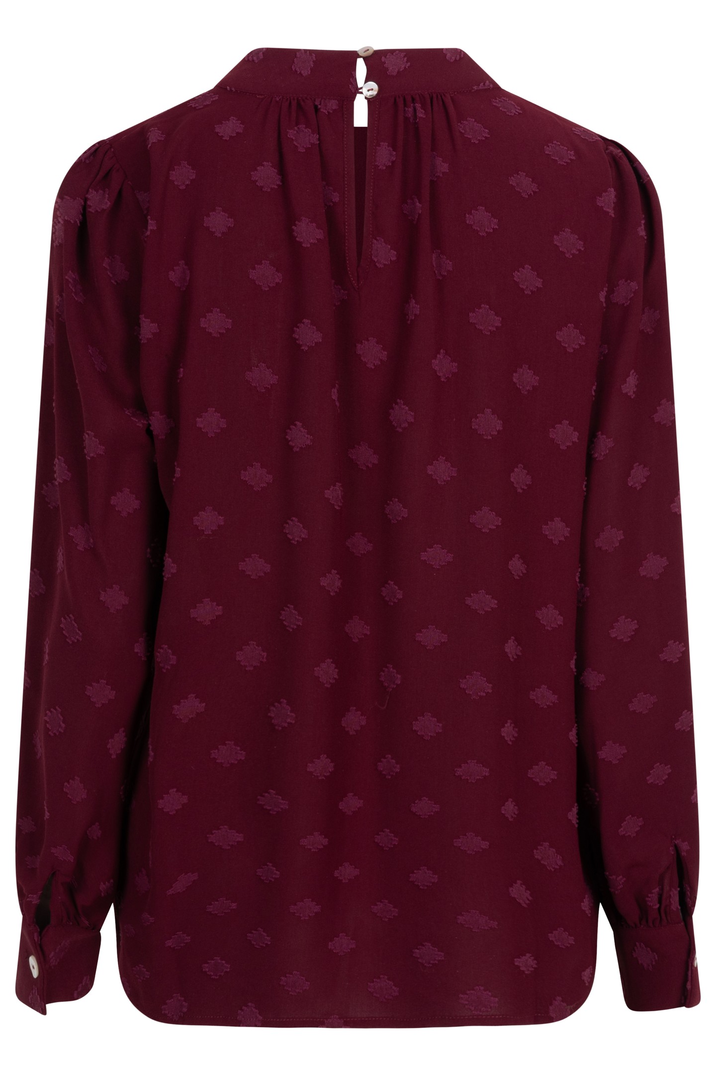 BLOUSE HIGH COLLAR PLUMETIS WINE RED 5