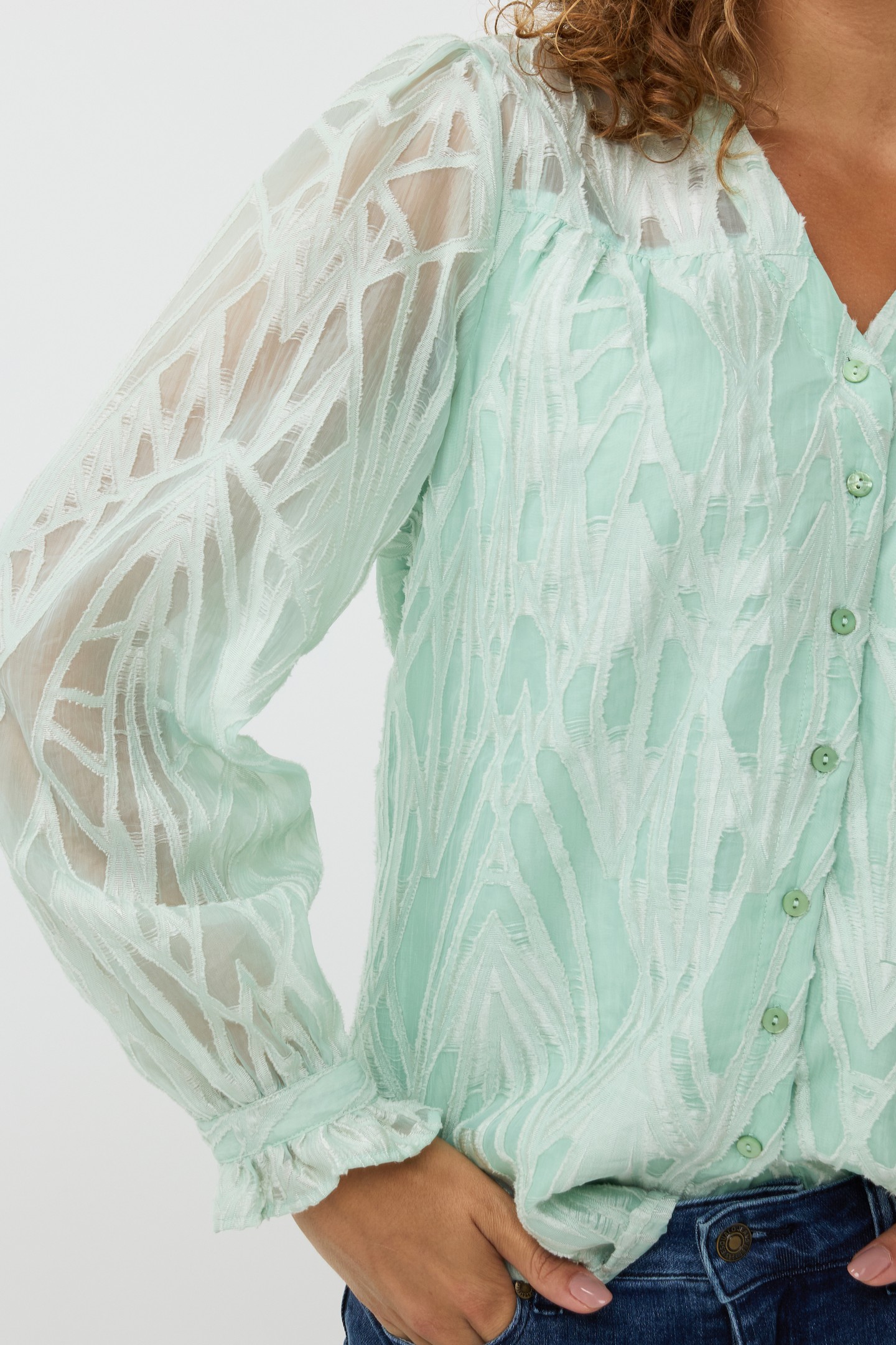BLOUSE FANCY JACQUARD JADE 6