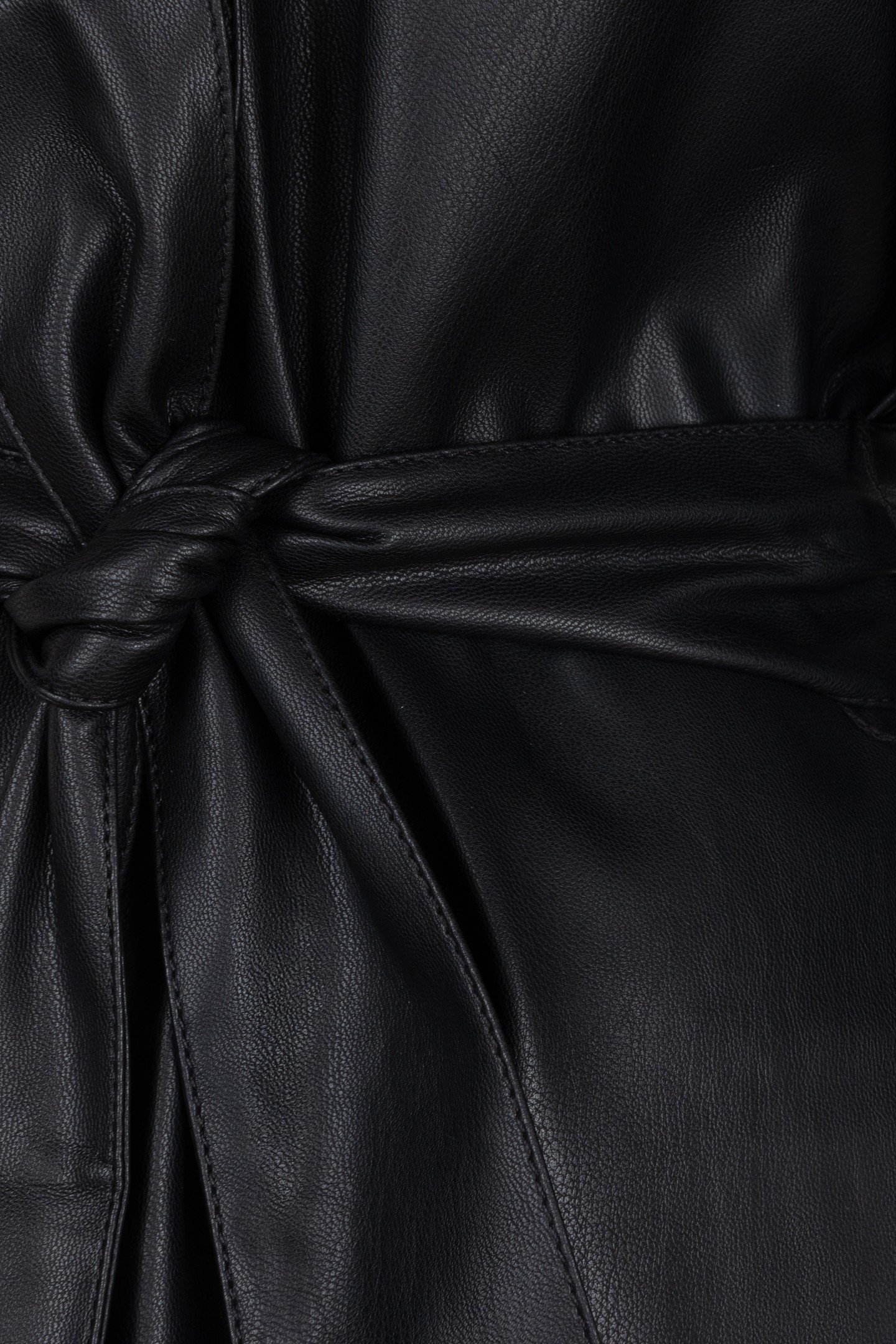 DRESS V/NECK VEGAN LEATHER BLACK 9